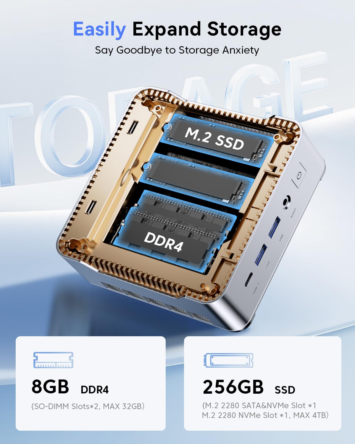 KAMRUI Pinova P2 Mini PC 16GB RAM 512GB SSD, AMD Ryzen 4300U(Beats 10110U/3500U/N95,Up to 3.7GHz,4C/8T)Mini Computers,Triple 4K Display/HDMI+DP+Type-C/WiFi/BT for Home/Business Mini Desktop Computers