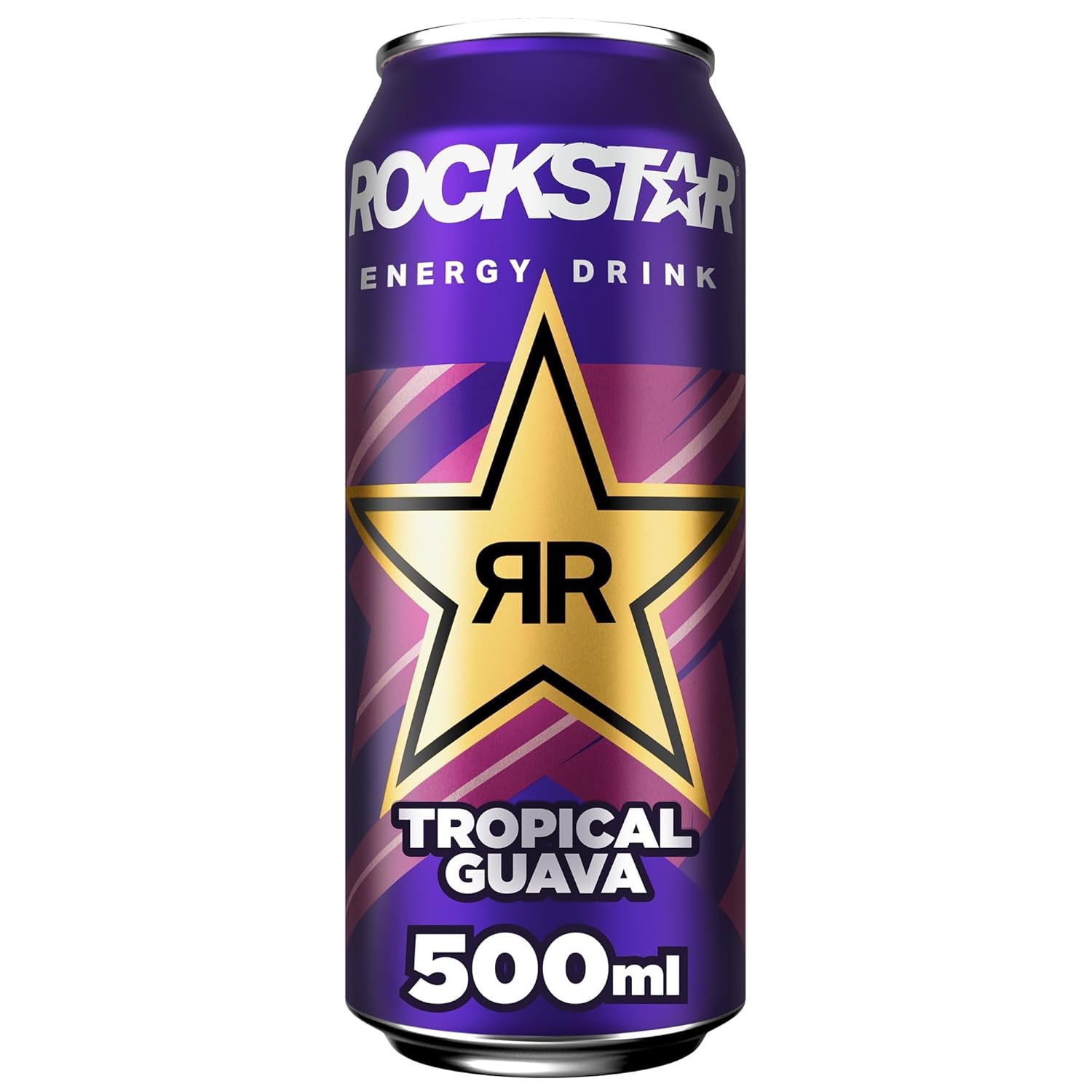 Rockstar Energy Drink Tropical Guava Geschmack - Koffeinhaltiges Erfrischungsgetränk für den Energie Kick, EINWEG (12 x 500ml) (Verpackungsdesign kann abweichen)