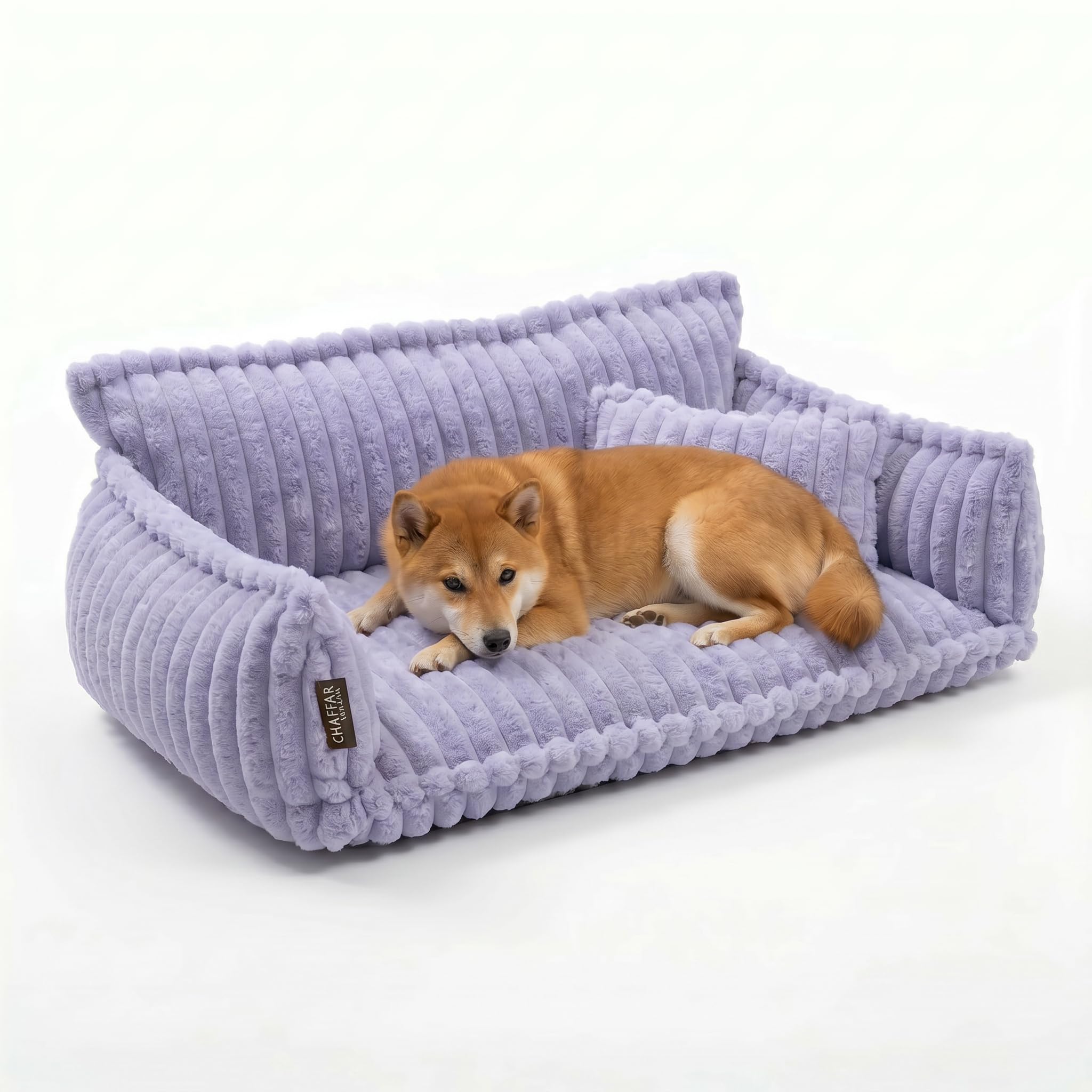 Katzensofa Chaffar | Katzenbett Hundebett Hundesofa | Orthopädische Matratze | Moderner Stil | Cord-Design Größen (Lichtgrau, M (80cm))