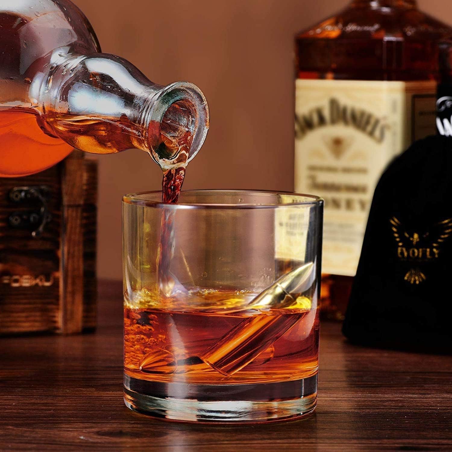 Vatertagsgeschenke für Papa Männer, Whisky Steine für Jäger, Coole Jagd Geschenk für Ihn, Geschenk Vatertag Geburtstagsgeschenk für Papa Partner Ehemann, Edelstahl Eiswürfel Wiederverwendbar