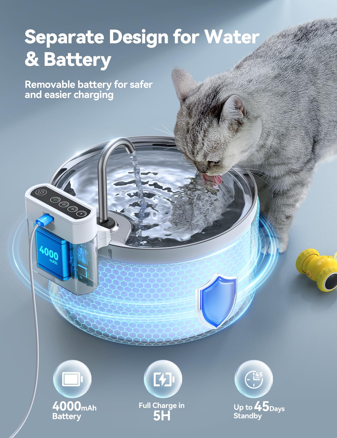 FEELNEEDY 6pcs Ersatzfilter+6pcs Wasserpumpenschwamm für Katzenbrunnen, gesunde und hygienische Filter für Haustier Wasserspender FN-W08/W08L (Ersatzfilter-Aktivkohle)