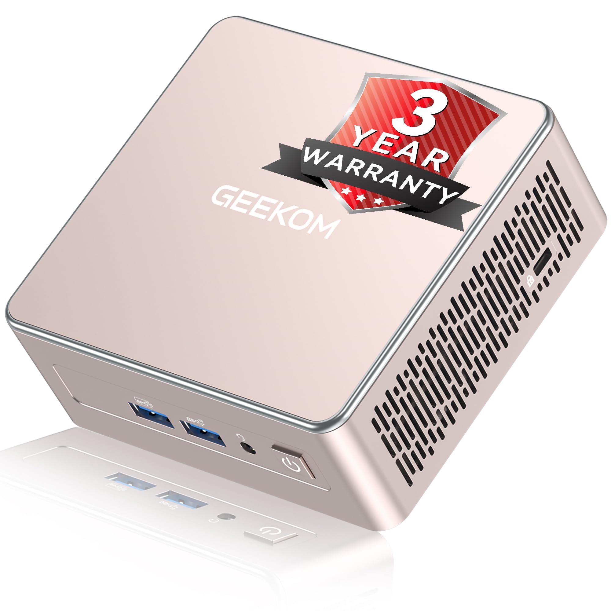 GEEKOM Air12 Mini PC for Business & WFH (2026), Intel 7505 (Up to 3.5GHz), 8GB RAM (Dual-Slot Upgradeable), 256GB M.2 SSD, 8K & Triple 4K Display, 3-Year Warranty, Windows 11 Pro Desktop Computer