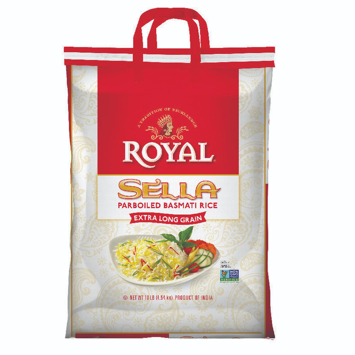 Royal Chef's Secret Sella Basmati Rice - Authentic Extra Long Grain Parboiled Basmati White Rice - 20 lb Bag