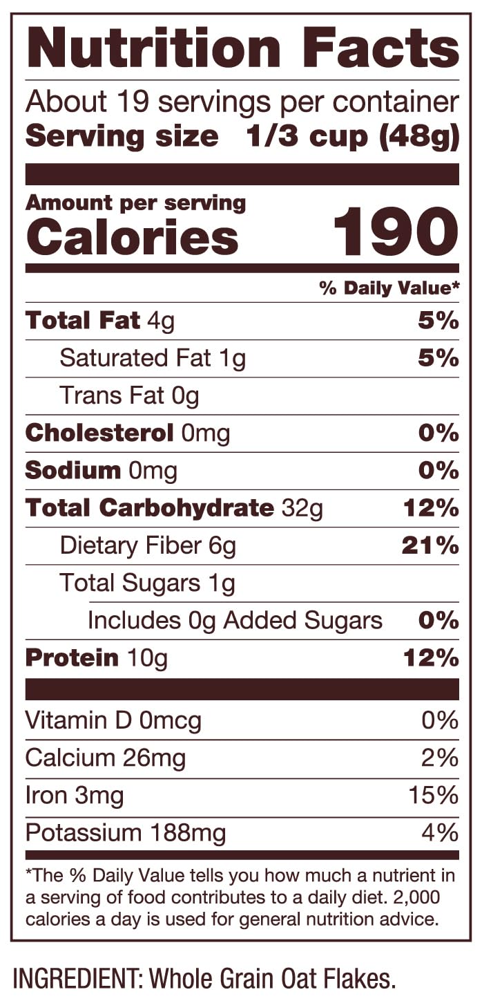 Bob's Red Mill Gluten Free Protein Oats, 32oz (Pack of 4) - 10g Protein/Serving, Non GMO, Whole Grain, Vegan, Kosher