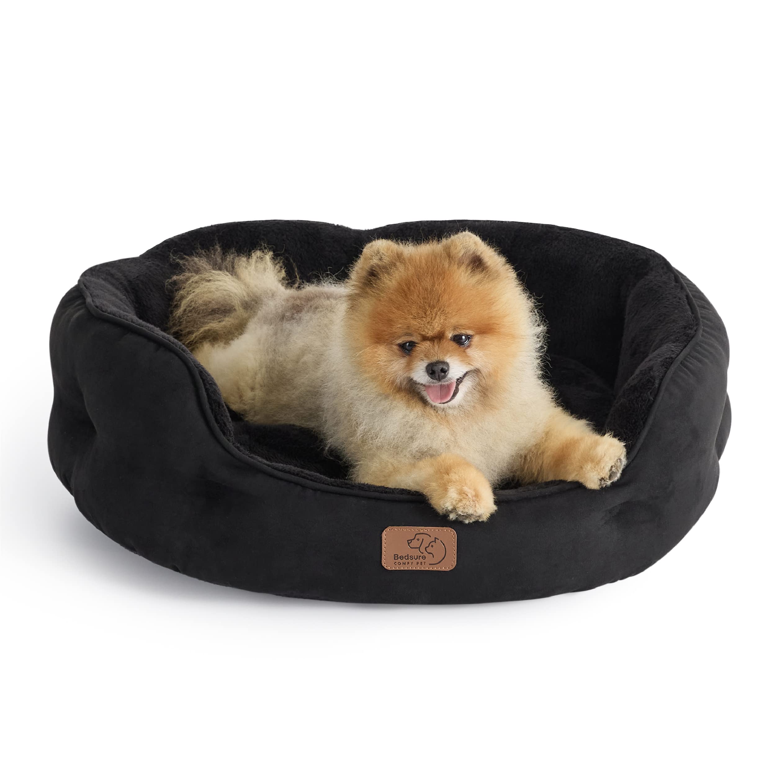 BEDSURE Katzenbett waschbar Katzen Bettchen - 51x48x15cm Katzenkorb mit Zweiseitig Innenkissen Katzenschlafplatz für Katzen oder kleine Hunde,Grau