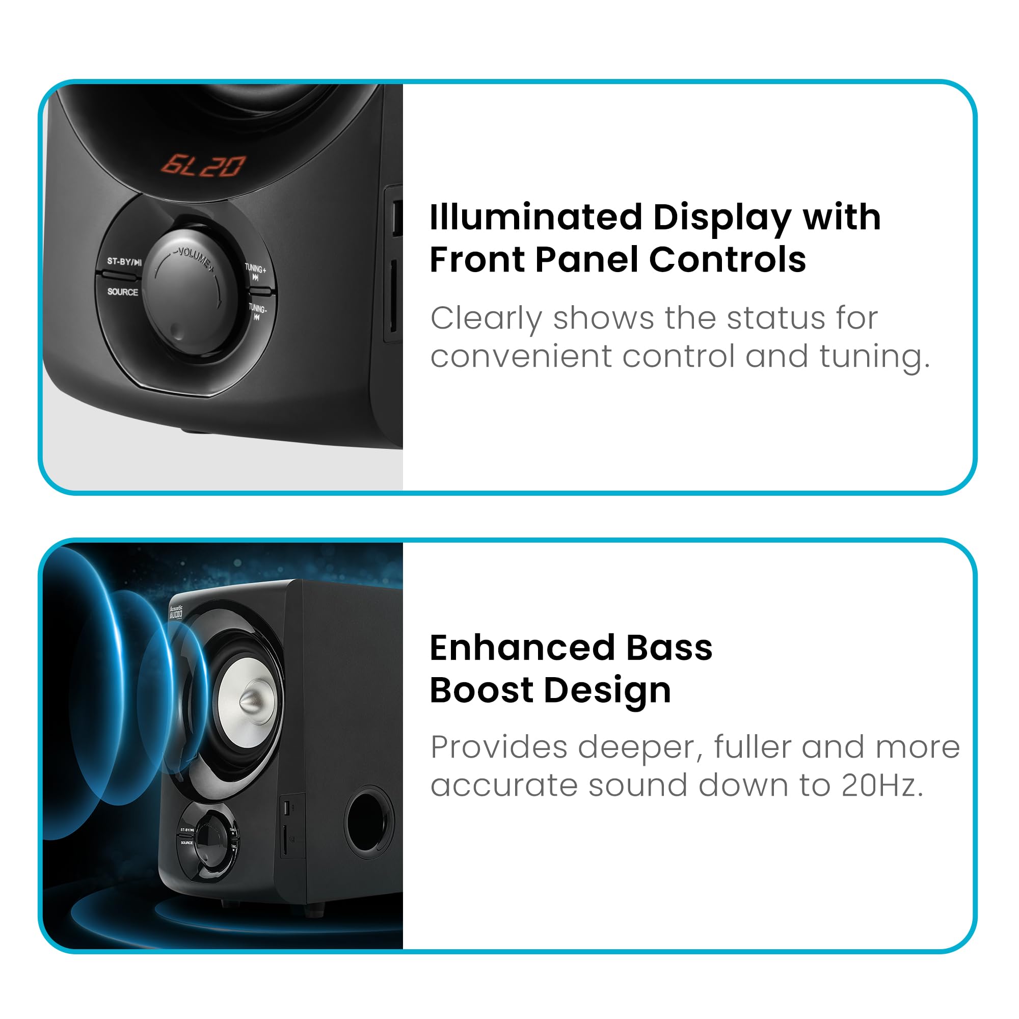 Acoustic Audio AA5170 Home Theater 5.1 Bluetooth Speaker System 700W with Powered Sub
