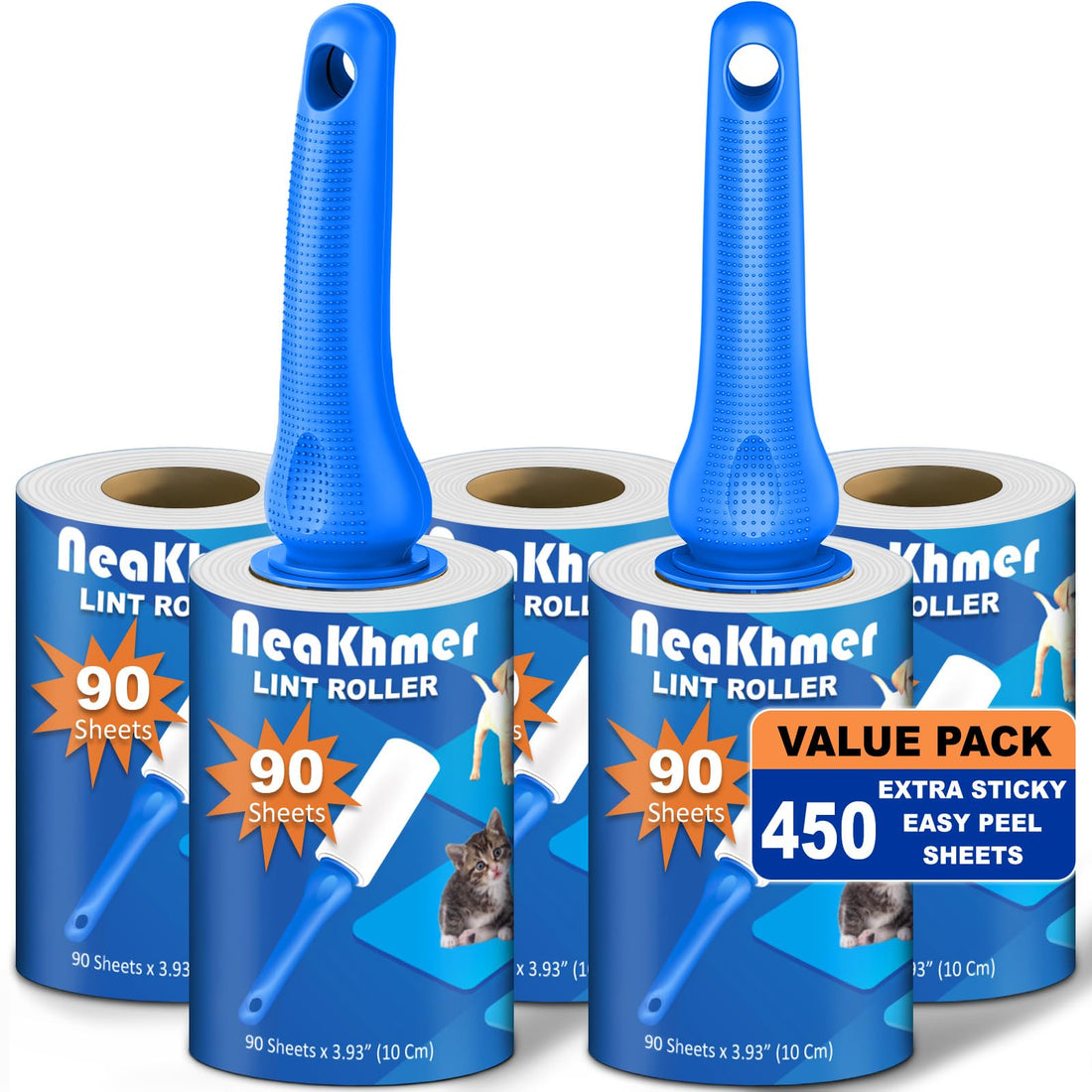 Fusselroller für Tierhaare 540 Blatt, extra klebriger tragbarer Fusselentferner, Fusselroller Kleidung, Entferner Katzen Hundehaare,Fusselrolle Tierhaare