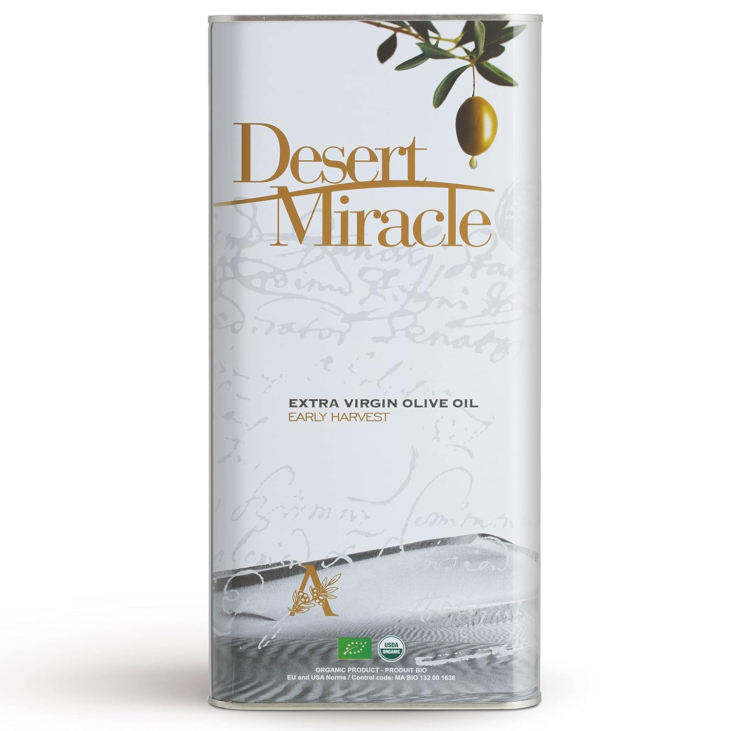 DESERT MIRACLE Cold Pressed Polyphenol Rich Moroccan Olive Oil, Extra Virgin Olive Oil with High Polyphenols, Organic, First Cold Pressed EVOO From Morocco, 17 Fl Oz