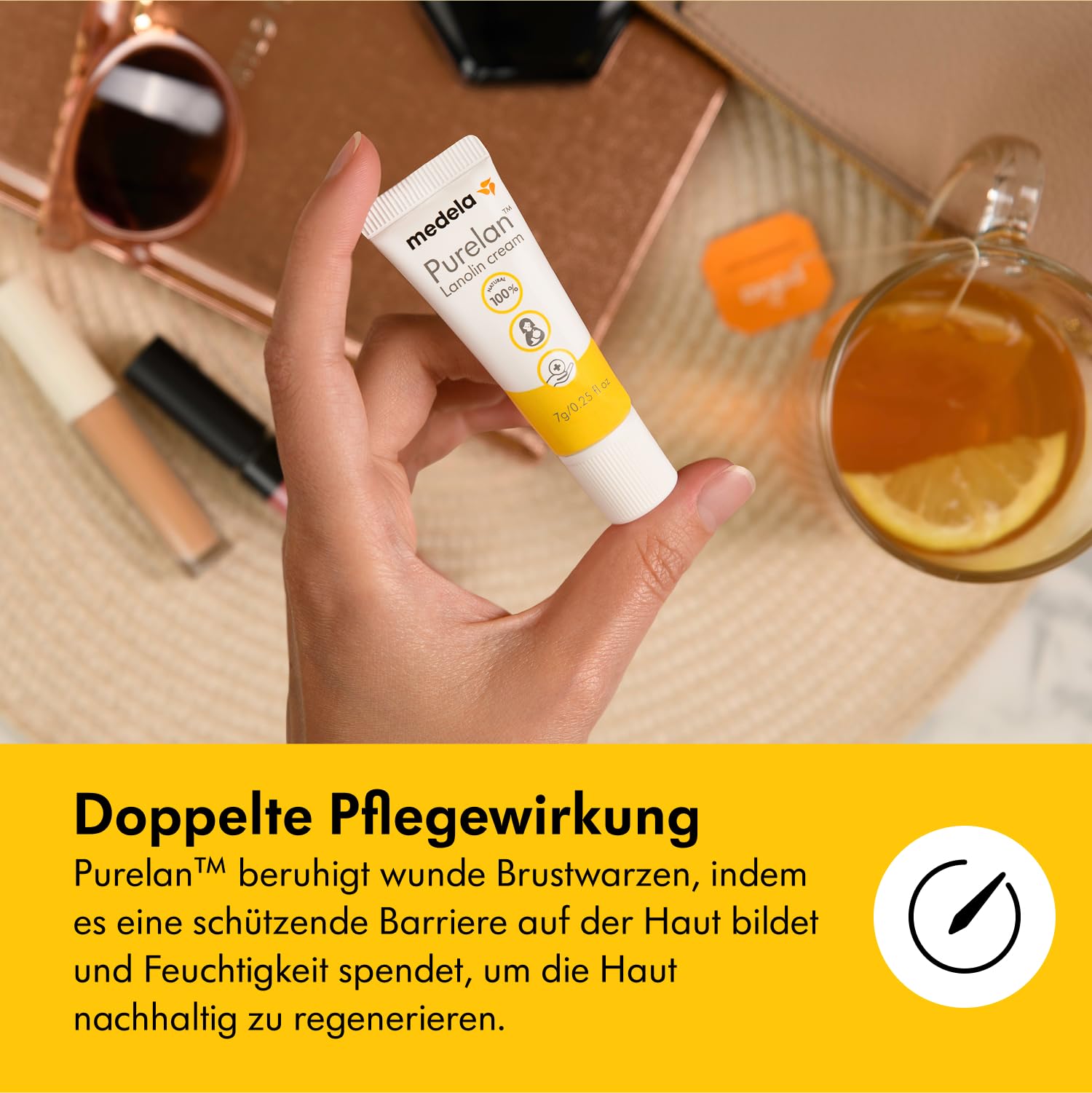 Medela Purelan Lanolin Brustwarzensalbe 37 g – Schnelle Linderung bei beanspruchten Brustwarzen und trockener Haut
