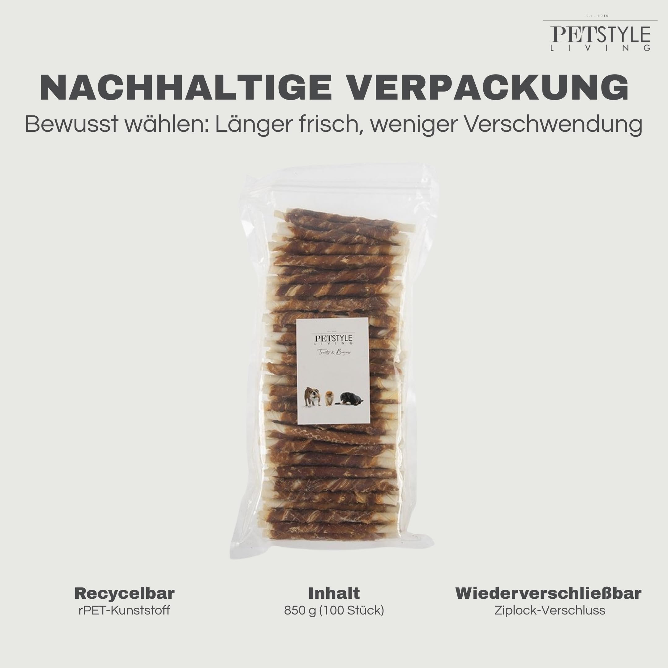 Kaustange mit Huhn - Hundesnack - 12,5cm - 100 Stück