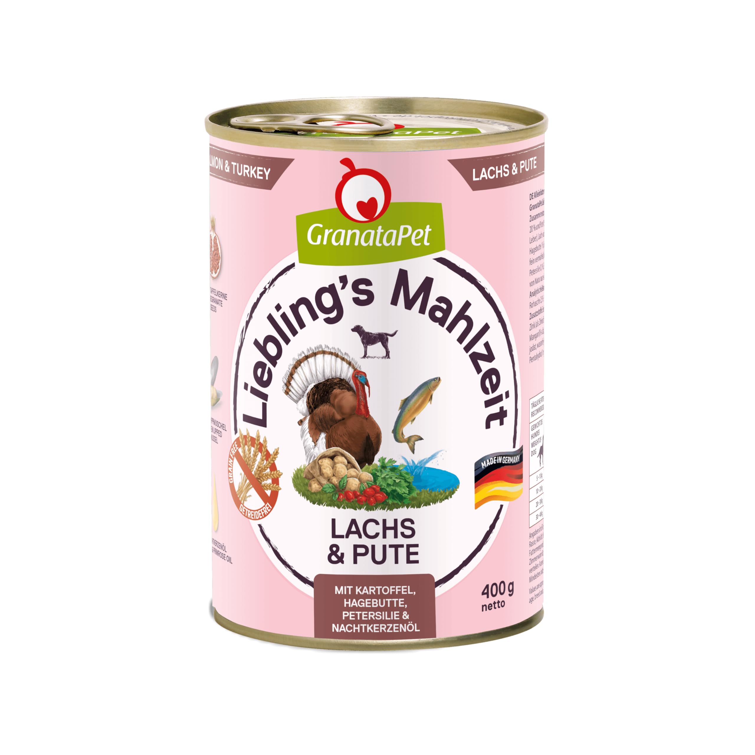 GranataPet Liebling's Mahlzeit Multipack 2, Nassfutter für Hunde im Probierpaket, Alleinfuttermittel ohne Getreide, Hundefutter mit hohem Fleischanteil & hochwertigen Ölen, 6 x 800 g