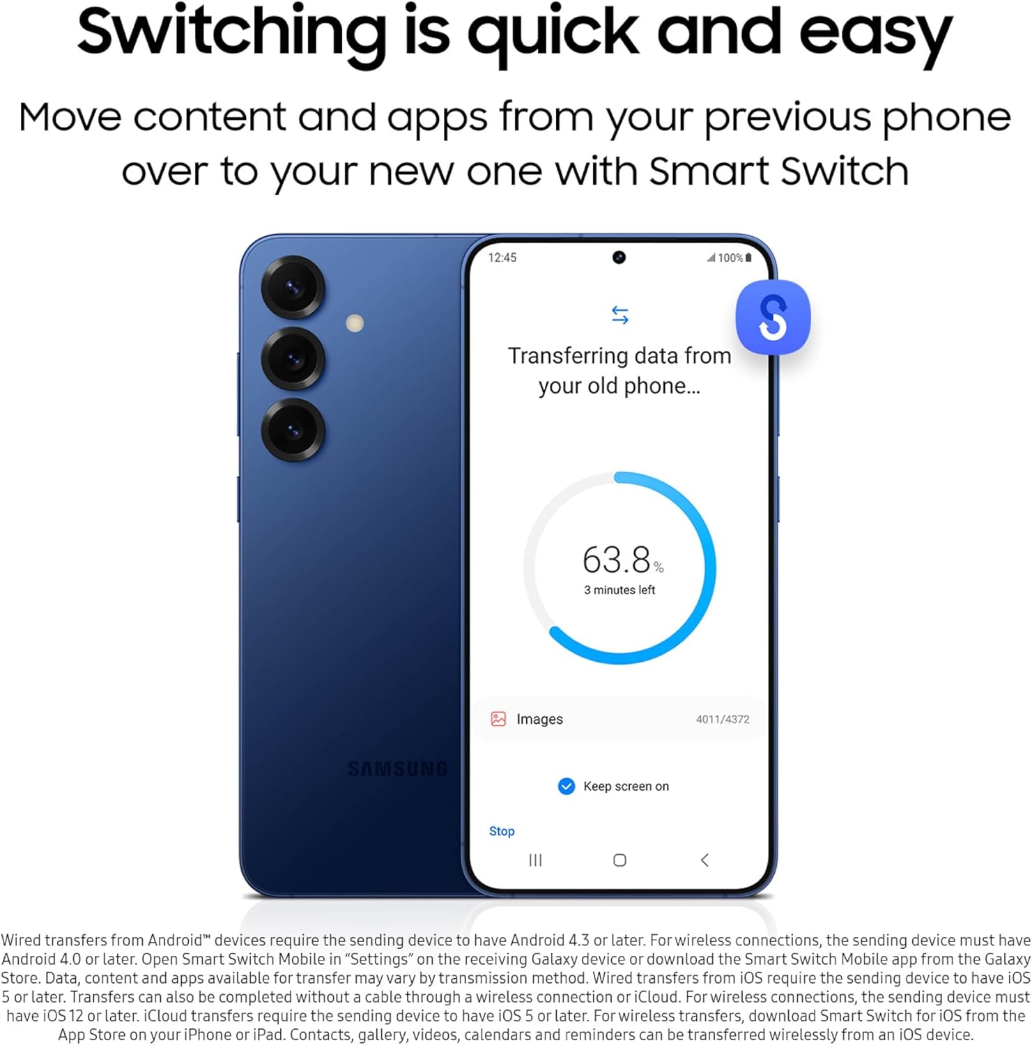 Samsung Galaxy S25+ Cell Phone, 256GB Smartphone, Unlocked Android, AI Night Mode Camera, Snapdragon 8 Elite Fast Processor, ProScaler Display, 4900mAh Battery, 2025, US 1 Yr Warranty, Navy