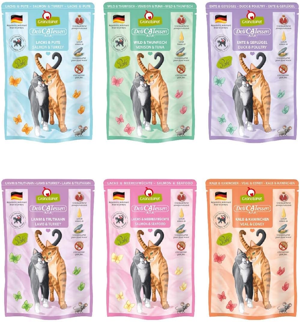 GranataPet DeliCatessen Huhn PUR, Nassfutter für Katzen, Futter ohne Getreide & ohne Zuckerzusätze, Katzenfutter mit hohem Fleischanteil & hochwertigen Ölen, 6 x 400 g