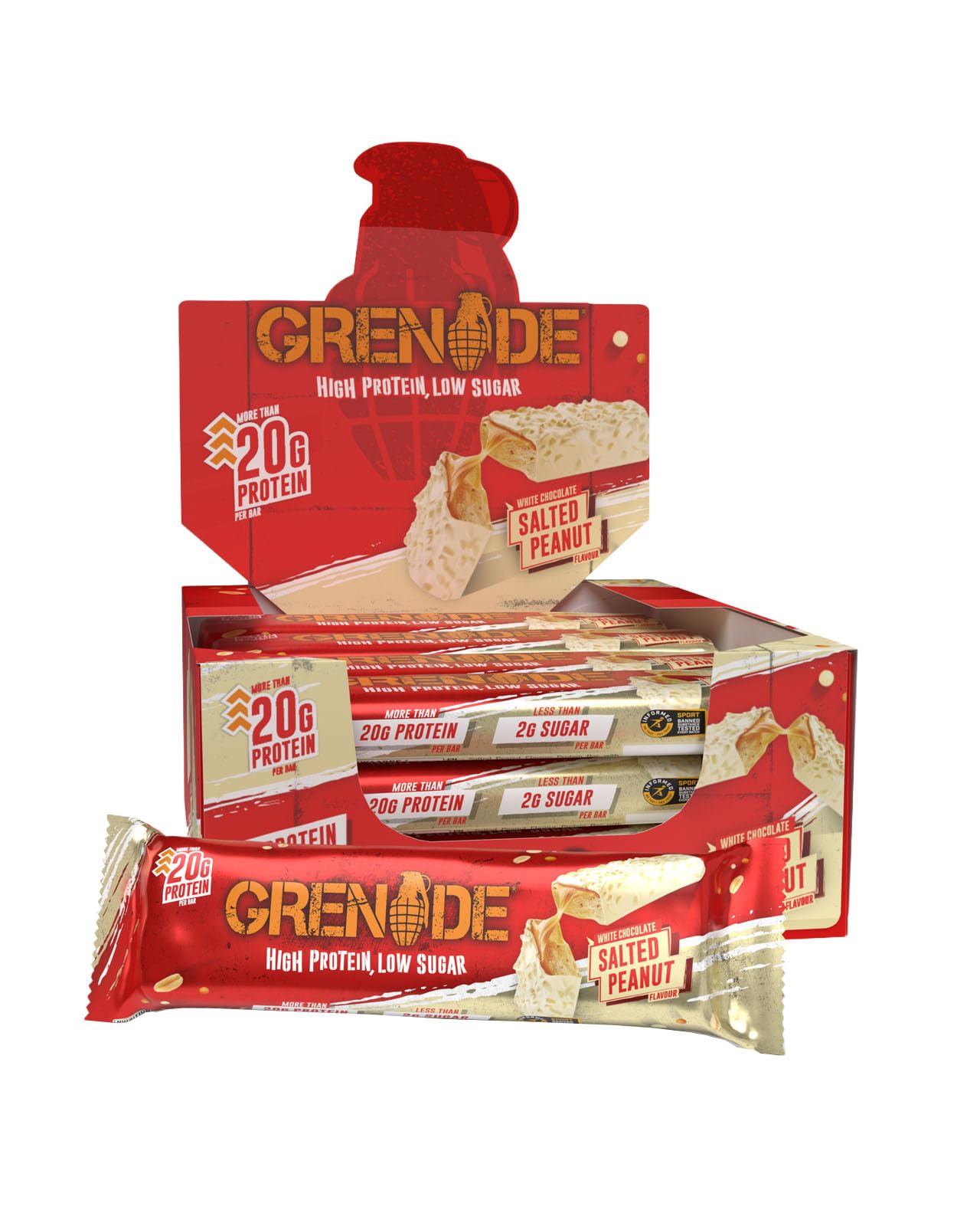 Grenade Proteinriegel, OREO White – Proteinreich & Zuckerarm, 12 x 60 g