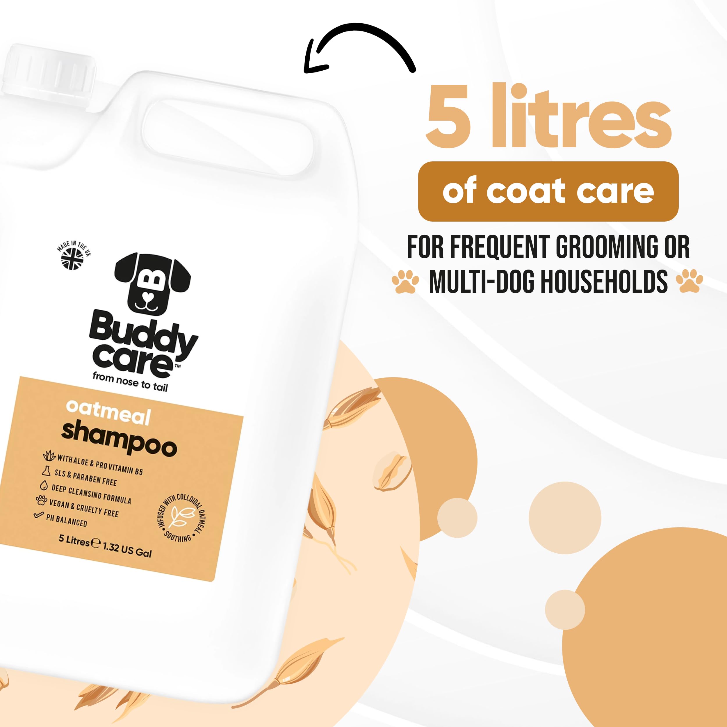 2in1 Hundeshampoo und Conditioner von Buddycare (500ml) - Praktisches Hundeshampoo langhaar und welpen Shampoo Mit Aloe Vera und Pro-Vitamin B5 Rückfettendes Shampoo Für Alle Hunderassen