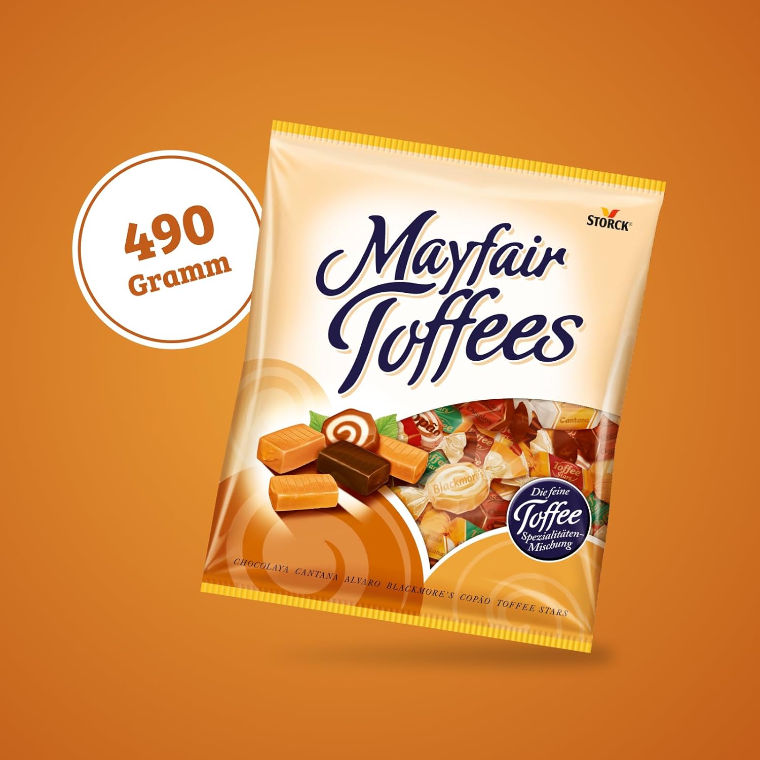 Schoko Toffees – 1 x 325 g – softe Toffee Kaubonbons mit feinherbem Schokoladenüberzug (30%) – Einzeln verpackte Süßigkeiten