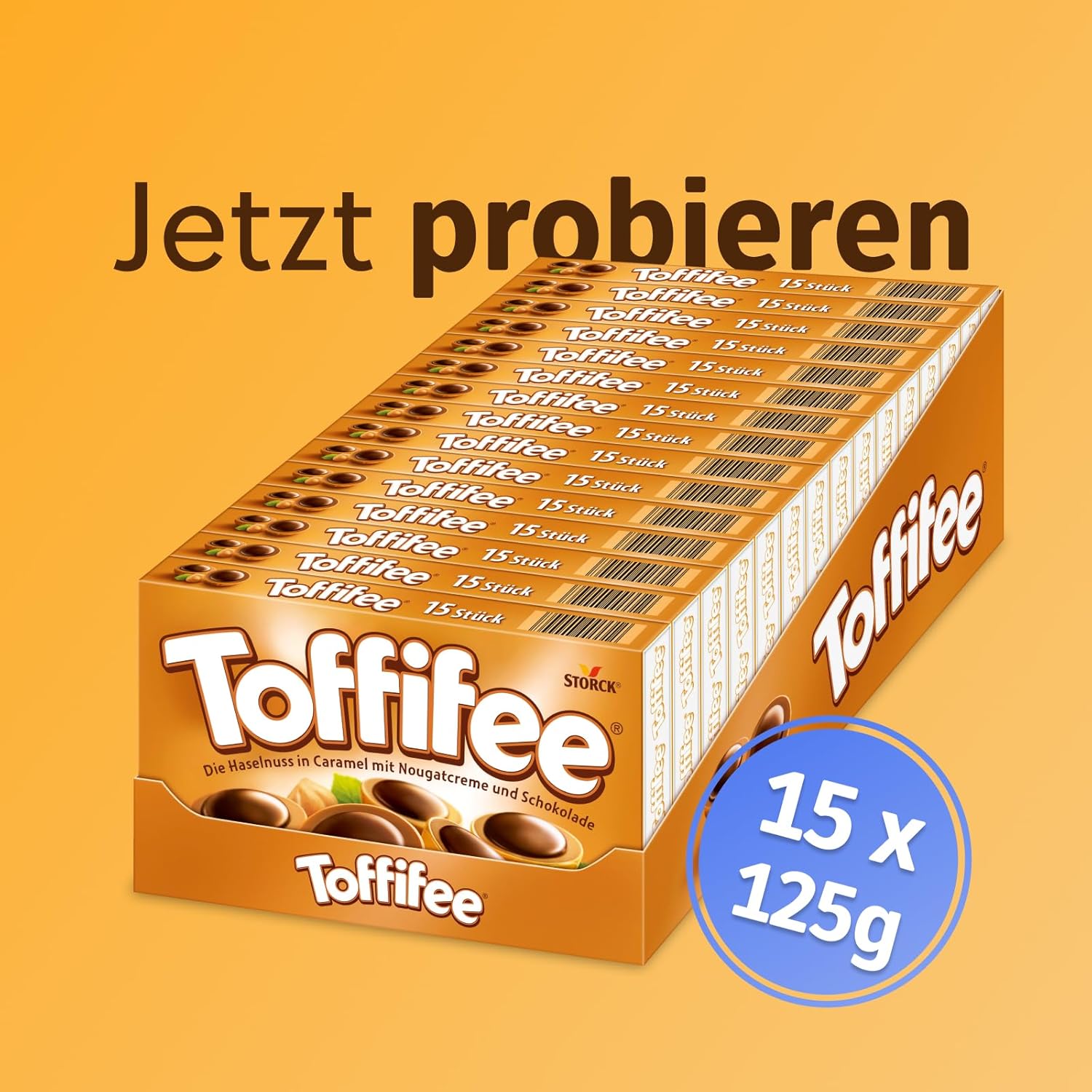 Toffifee – 1 x 125 g – Haselnuss in Karamell mit Nougatcreme und Schokolade – ideal zum gemeinsamen Naschen und Teilen