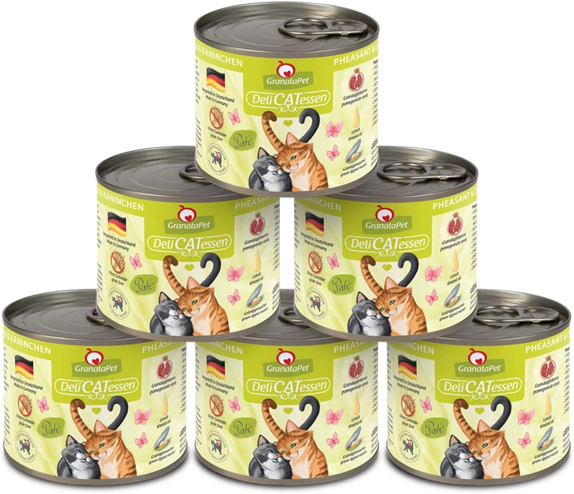 GranataPet DeliCatessen Huhn PUR, Nassfutter für Katzen, Futter ohne Getreide & ohne Zuckerzusätze, Katzenfutter mit hohem Fleischanteil & hochwertigen Ölen, 6 x 400 g
