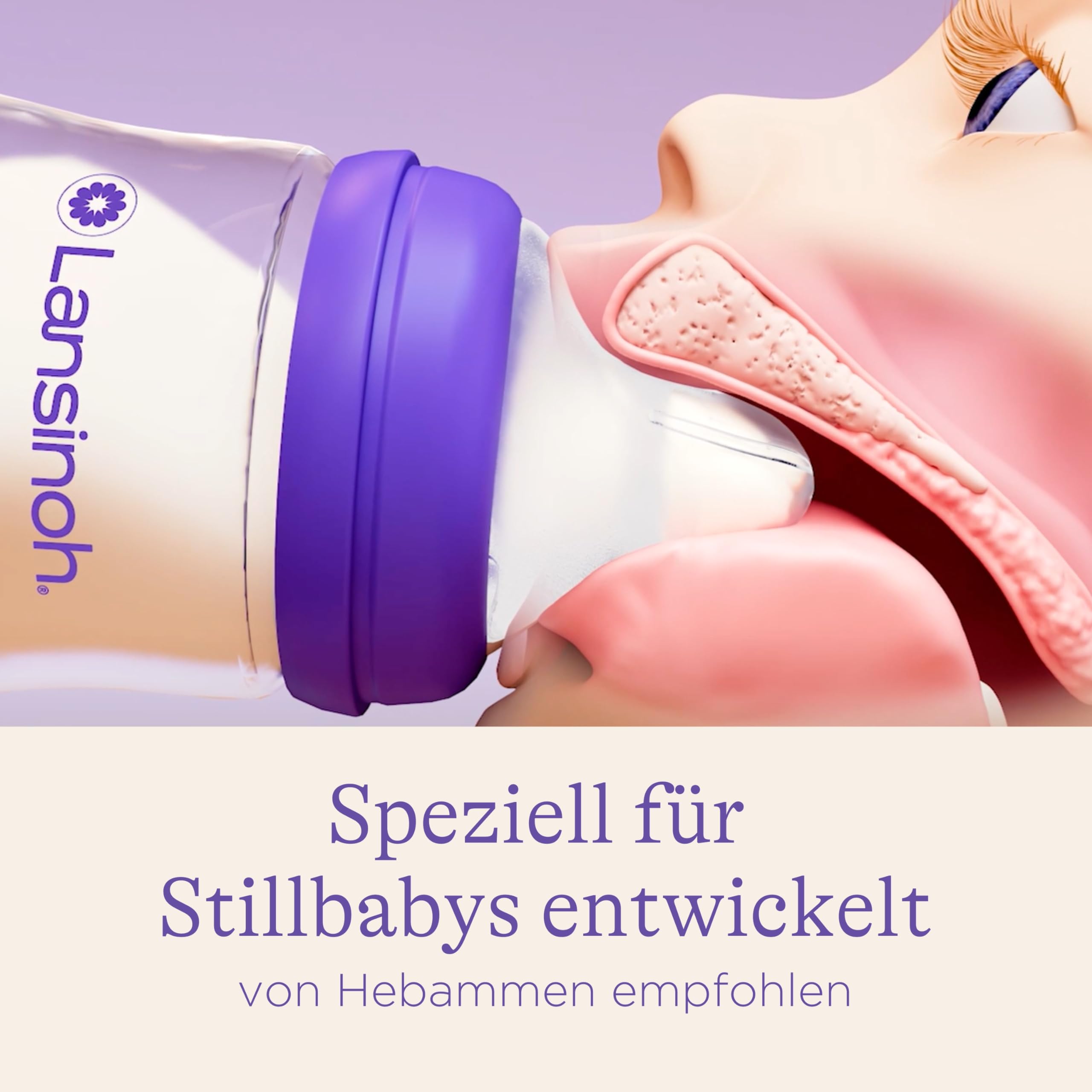 Lansinoh NaturalWave Sauger, Gr. XS - extra langsamer Milchfluss - speziell für Neugeborene geeignet - ab 0 Monaten, 2 Stück