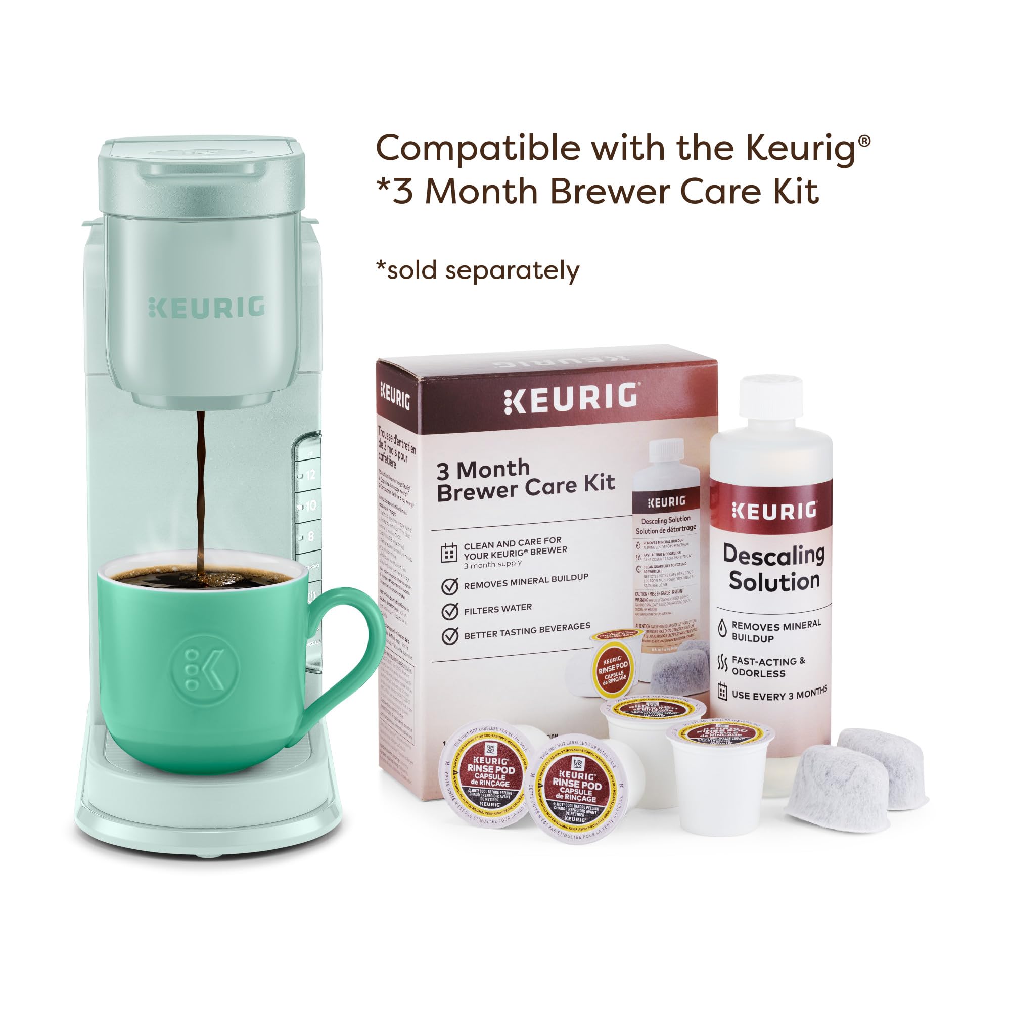 Keurig K-Express Single Serve K-Cup Pod Coffee Maker, 3 Brew Sizes, Strong Button Feature, 42oz Removable Reservoir, Warm Stone