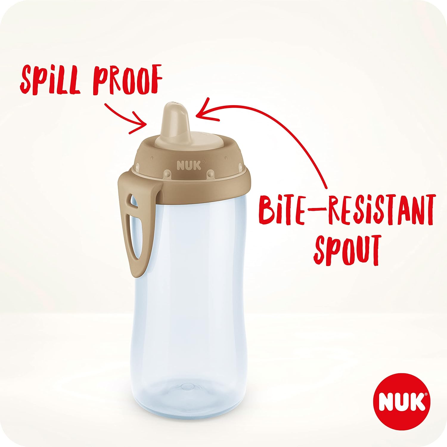 NUK Kiddy Cup Night Trinkbecher für Kleinkinder | 12+ Monate | 300 ml | Auslaufsicheres, verstärktes Mundstück | Leuchtet im Dunkeln | Clip & Schutzkappe | BPA-frei | Blau