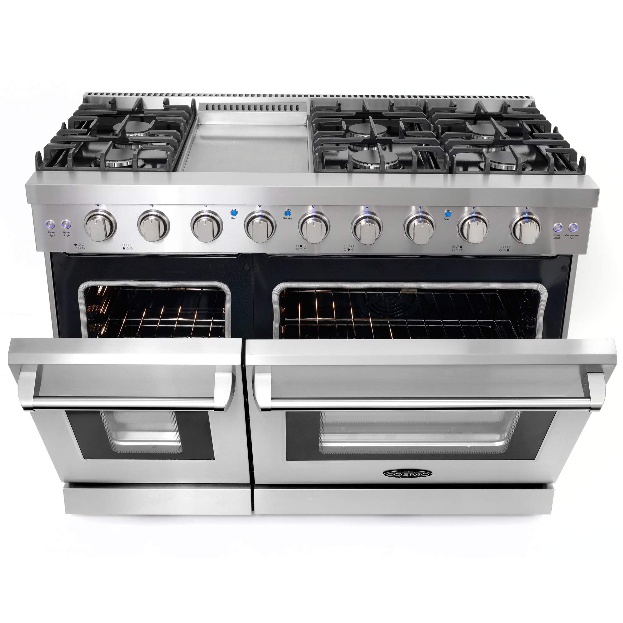 COSMO COS-EPGR366 36 in. Haven Collection 6.0 cu. ft. Gas Range, 6 Burners, Convection Oven, Knob LEDs, Storage Drawer, Stainless Steel