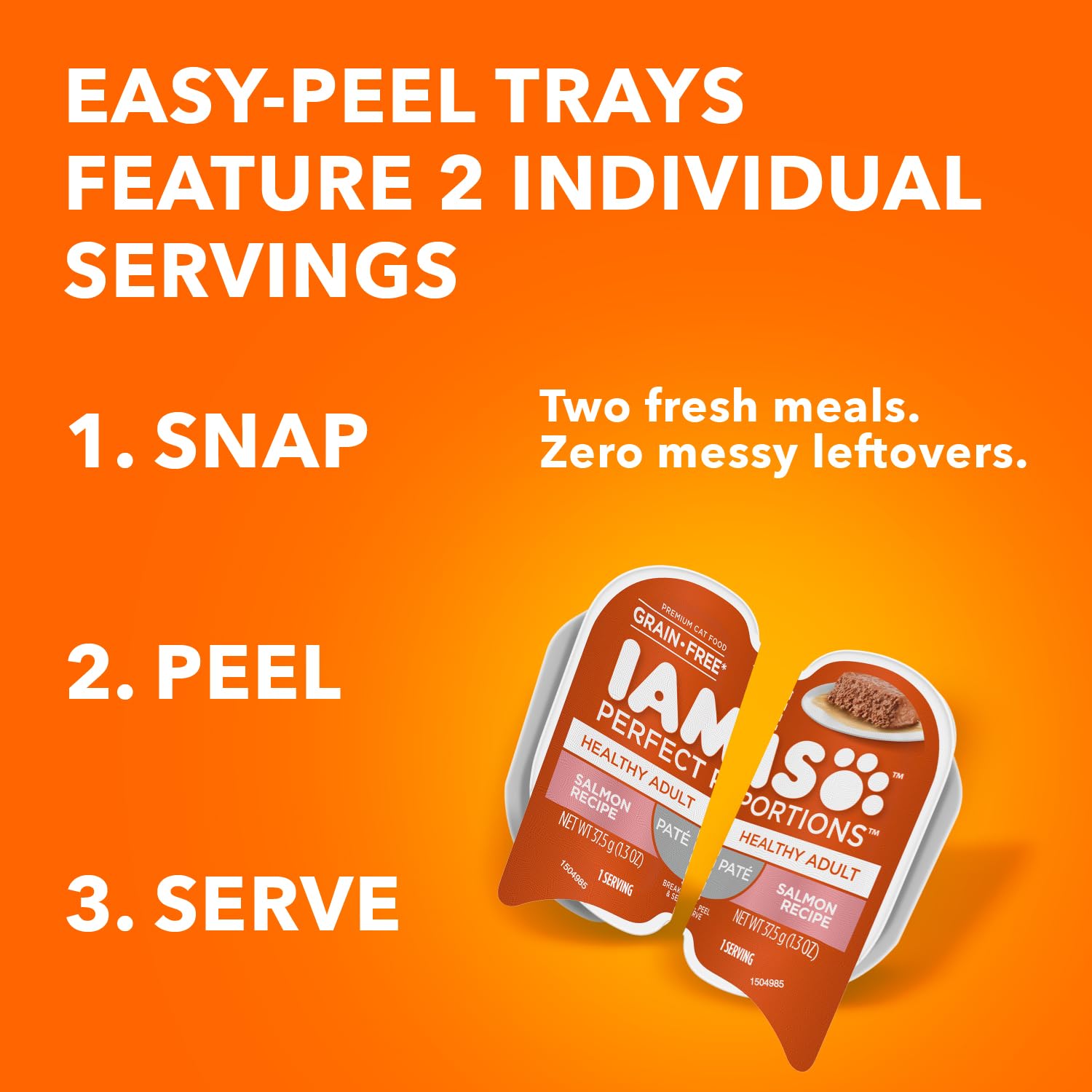 IAMS Perfect Portions Healthy Adult Wet Cat Food Pate, Chicken and Tuna Recipe Variety Pack, Easy Peel Twin-Pack Trays (12 Count, 24 Servings) (Pack of 2)