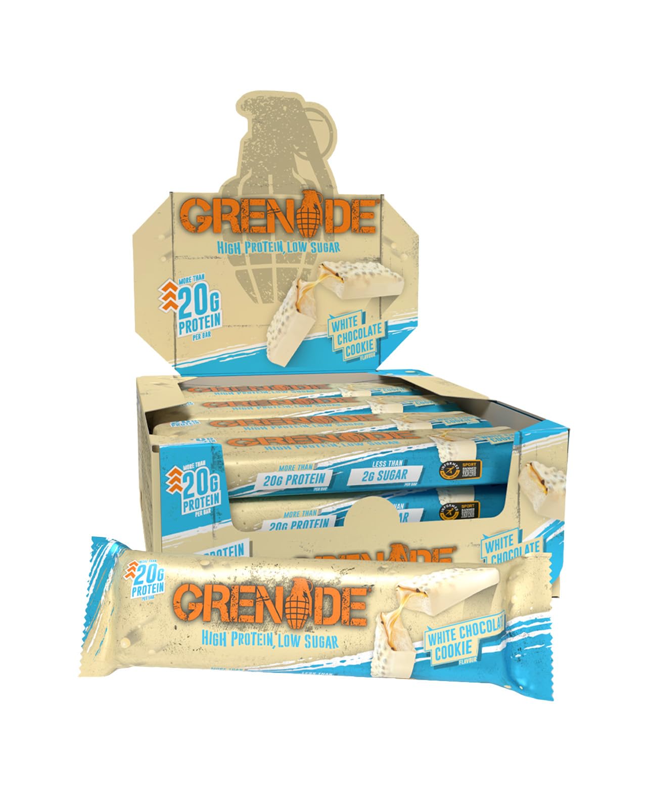 Grenade Proteinriegel, OREO White – Proteinreich & Zuckerarm, 12 x 60 g