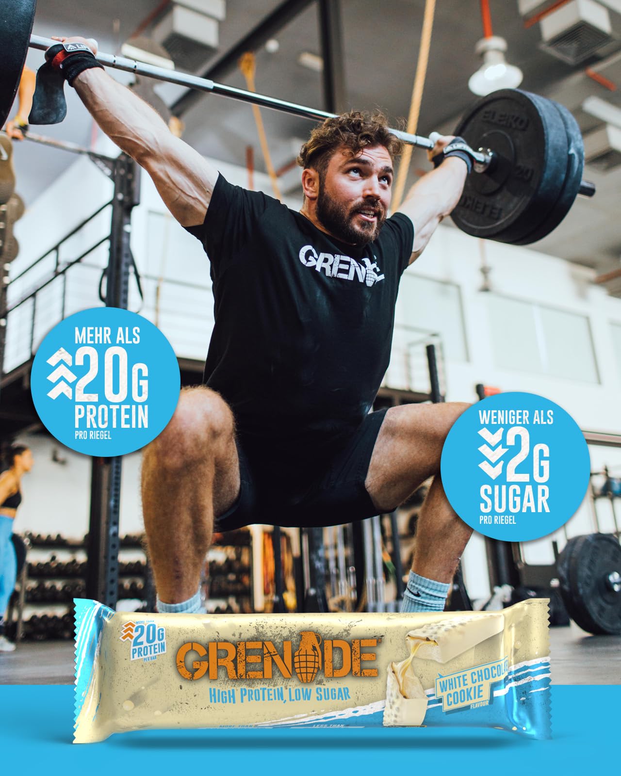 Grenade Proteinriegel, OREO White – Proteinreich & Zuckerarm, 12 x 60 g