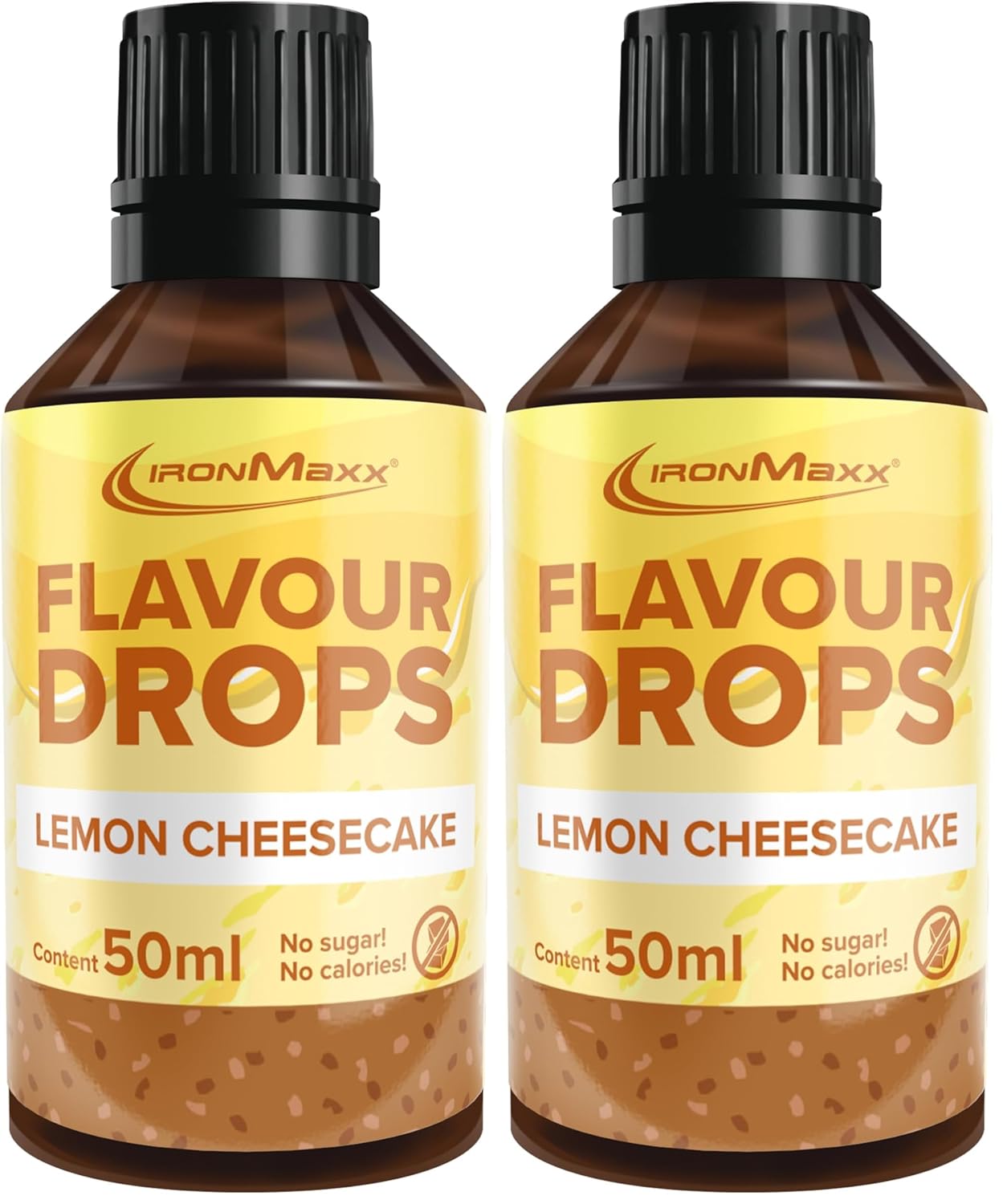 IronMaxx Flavour Drops - Vanilla 50ml | kalorienfrei & zuckerfrei | vegane Aromatropfen zum süßen von Lebensmitteln | praktischer Tropfer-Verschluss