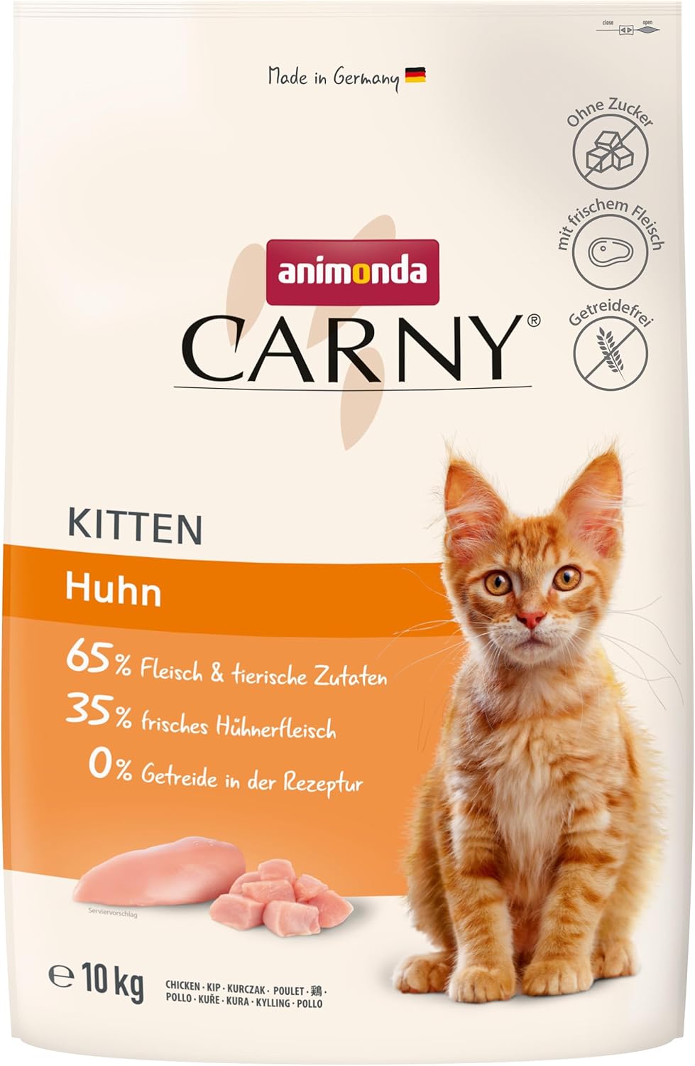 animonda Carny Katzen Trockenfutter Huhn und Rind (1 x 1,75 kg), Trockenfutter für ausgewachsene Katzen ohne Zucker und Getreide, mit frischem Hühnerfleisch und Rinderprotein