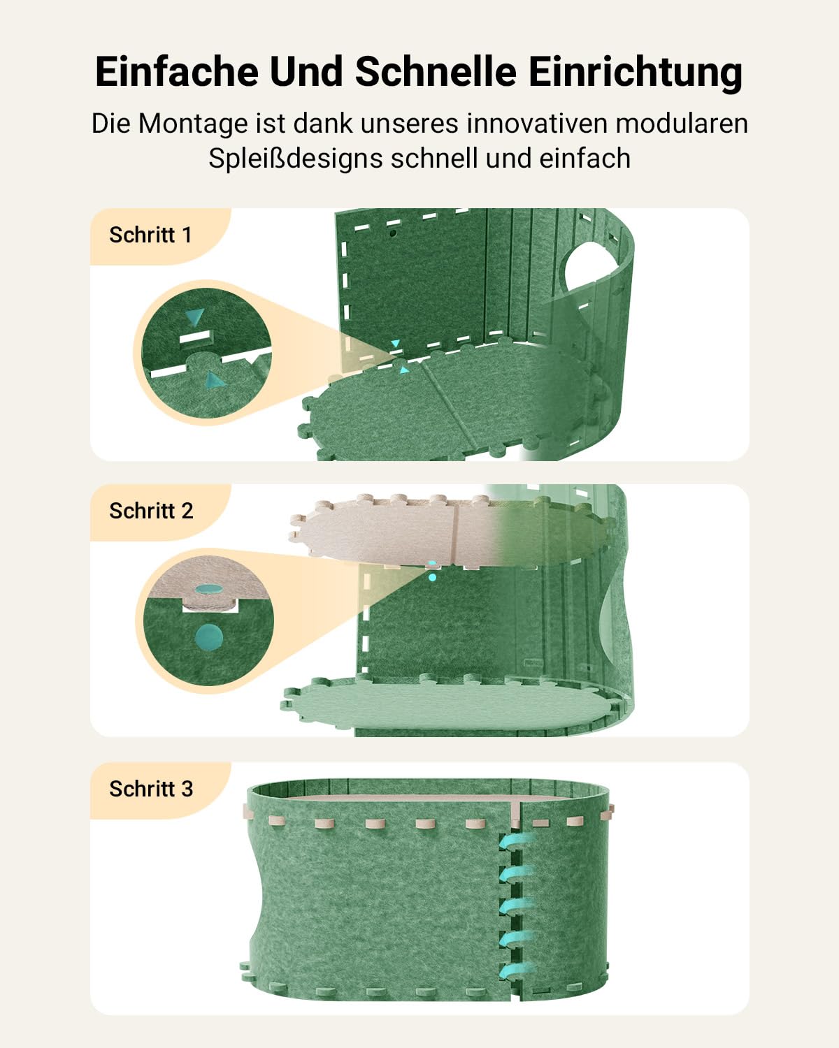 Katzenhöhle Filz, Katzenhaus aus Filz, Katzenbett, Katzenhöhle für Katzen, 58 x 33 x 30cm, Peek-a-Boo zum Spielen, Winterfest, Schutz der Katzennägel, Beige