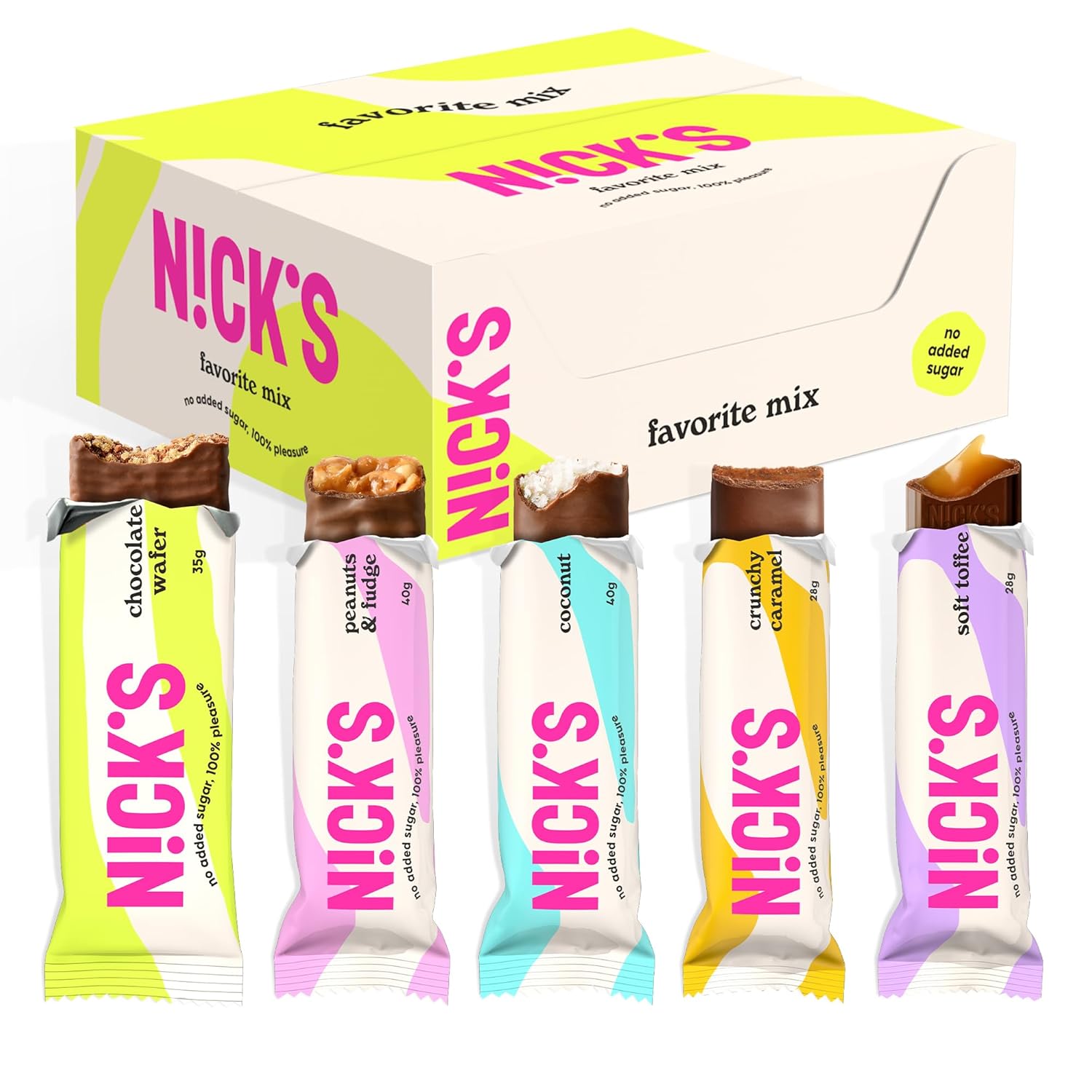 NICKS Keto Riegel Coconut, Schokolade Kokos Snacks, 175 Kalorien, 2 Net carbs, ohne Zuckerzusatz, Glutenfrei, Low carb Süssigkeiten (15x40g)