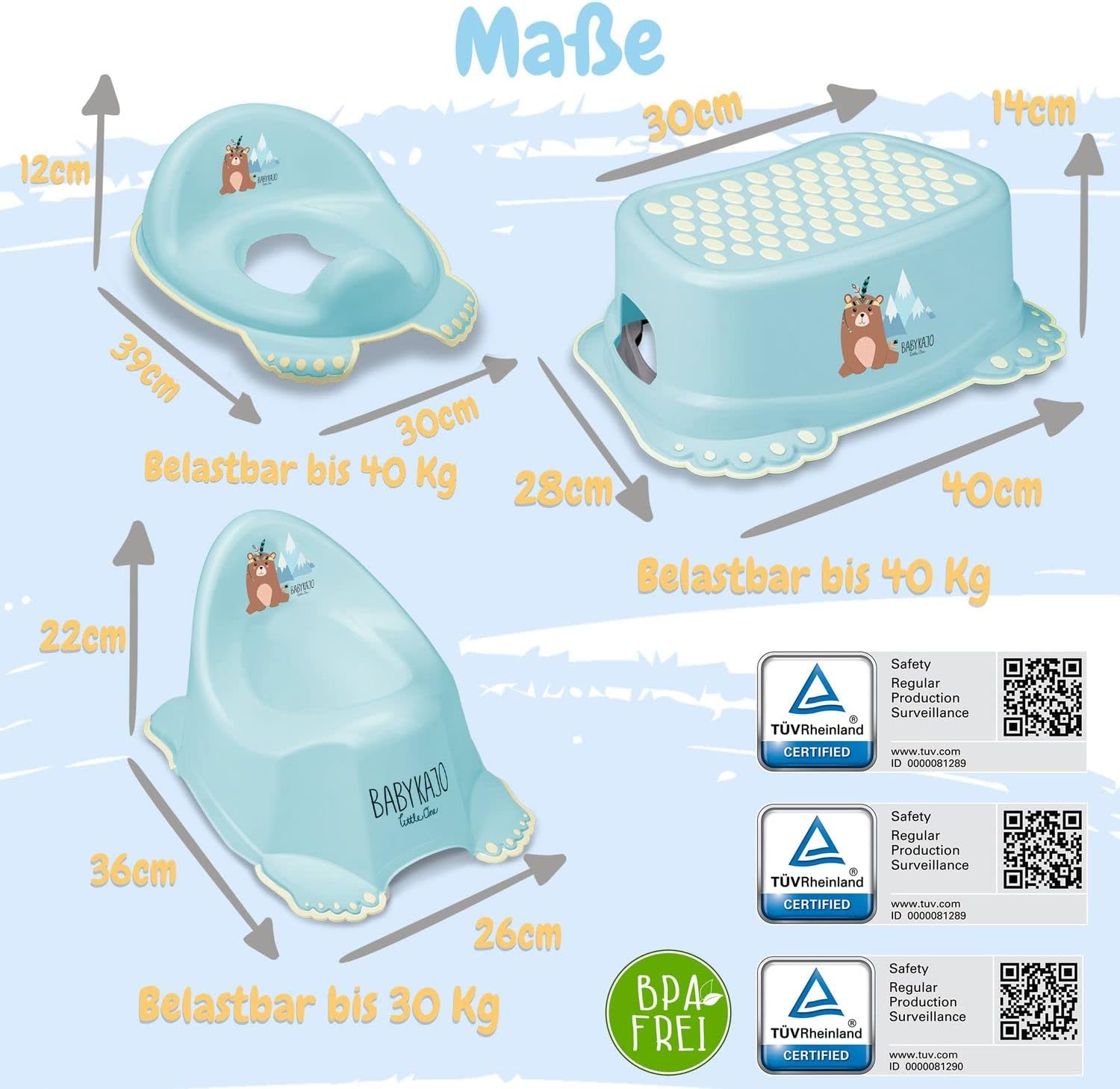 Baby Badewanne mit Gestell 4 Set TÜV Rheinland zertifiziert! Babybadewannen + Baby Badewannensitz +Abfluss + Gestell - Babywanne mit Ständer! Baby Pflegeset für Neugeborene.