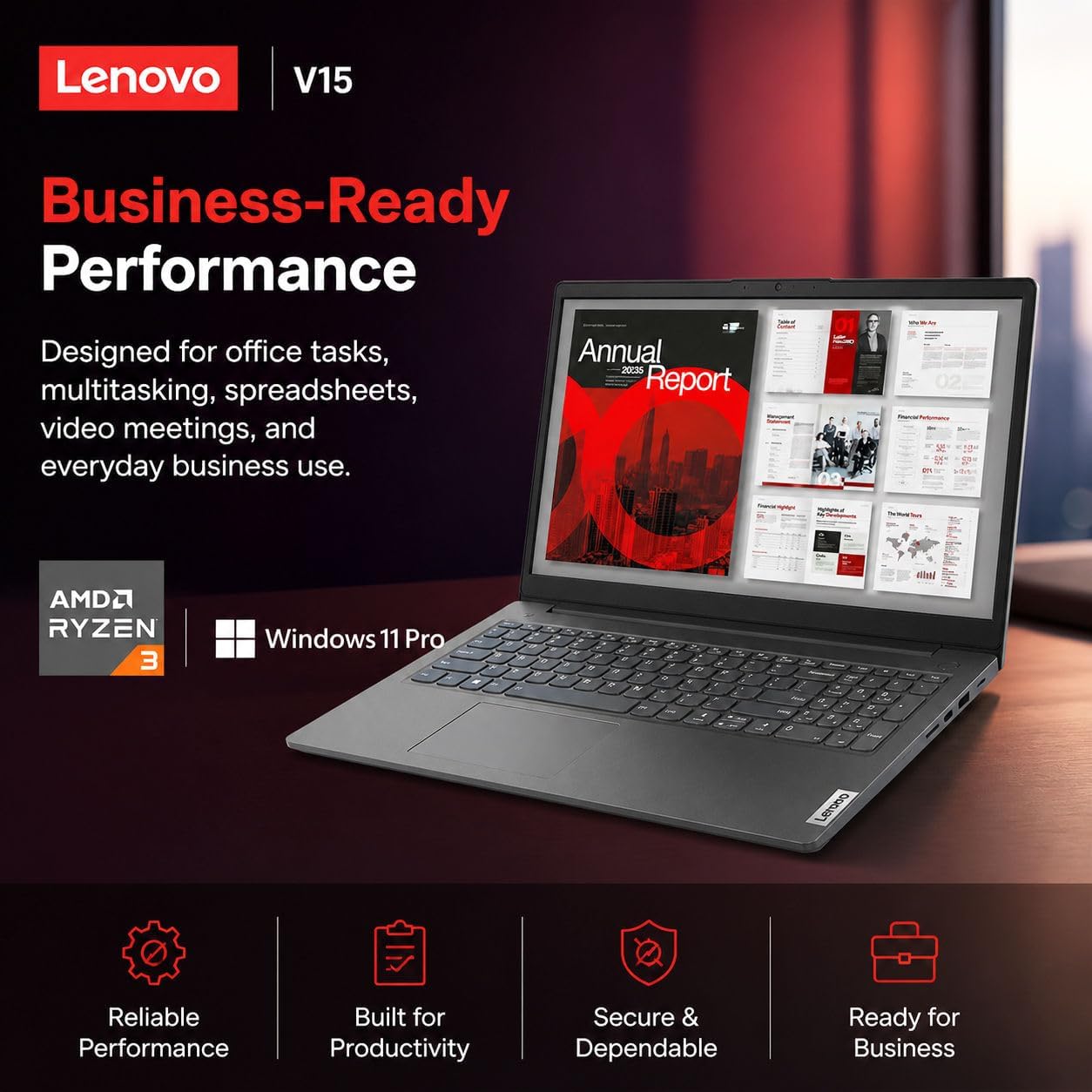 Lenovo New 15.6" FHD Business Laptop(2026-2027 Premium Edition), Powerful AMD Ryzen 3 7320U(Beats i7-1065G7) CPU, 16GB DDR5, 512GB PCIe, 14.5-Hour Battery Life, Windows 11 Pro with MS 365 for Web