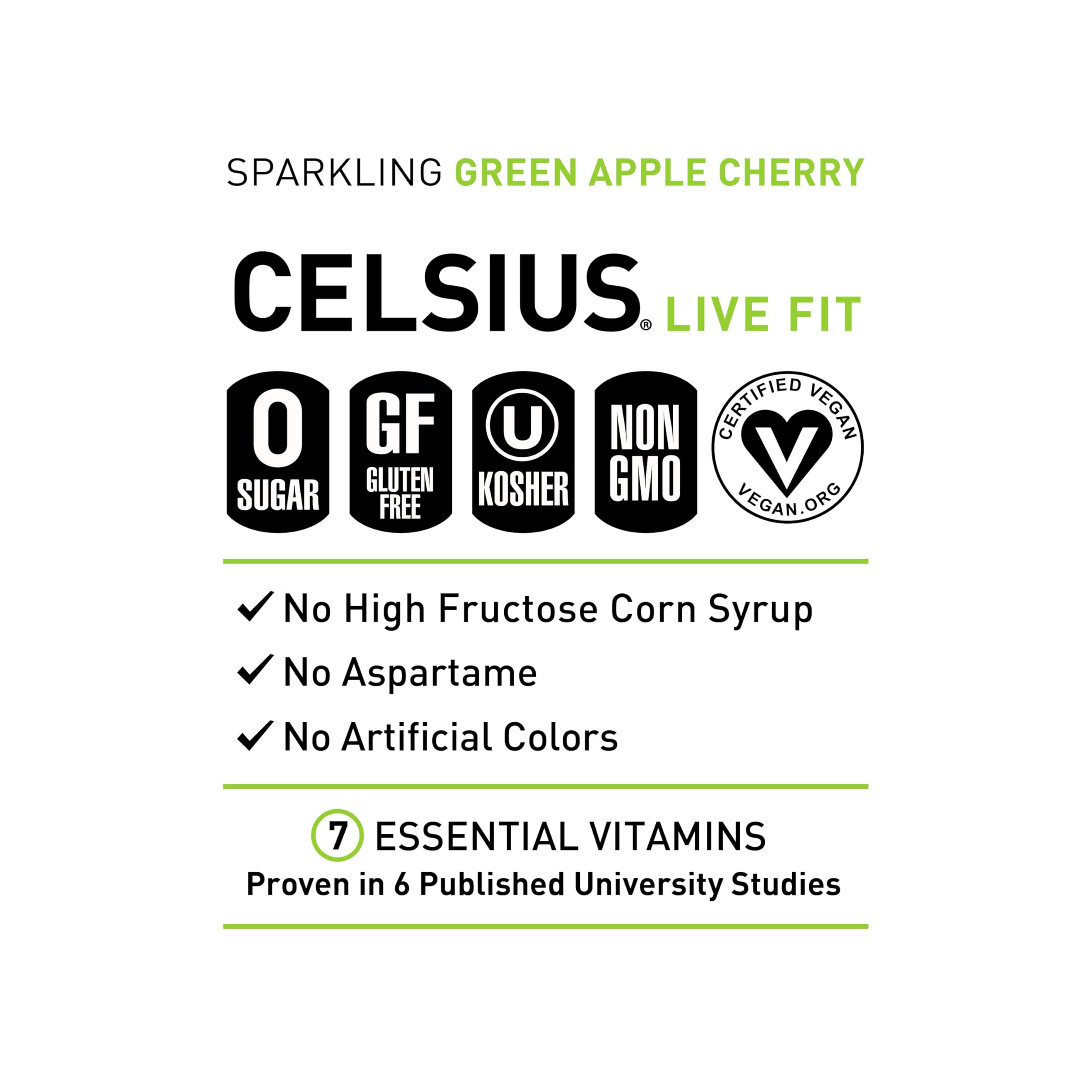 CELSIUS Sparkling Kiwi Guava, Functional Essential Energy Drink 12 Fl Oz (Pack of 12)