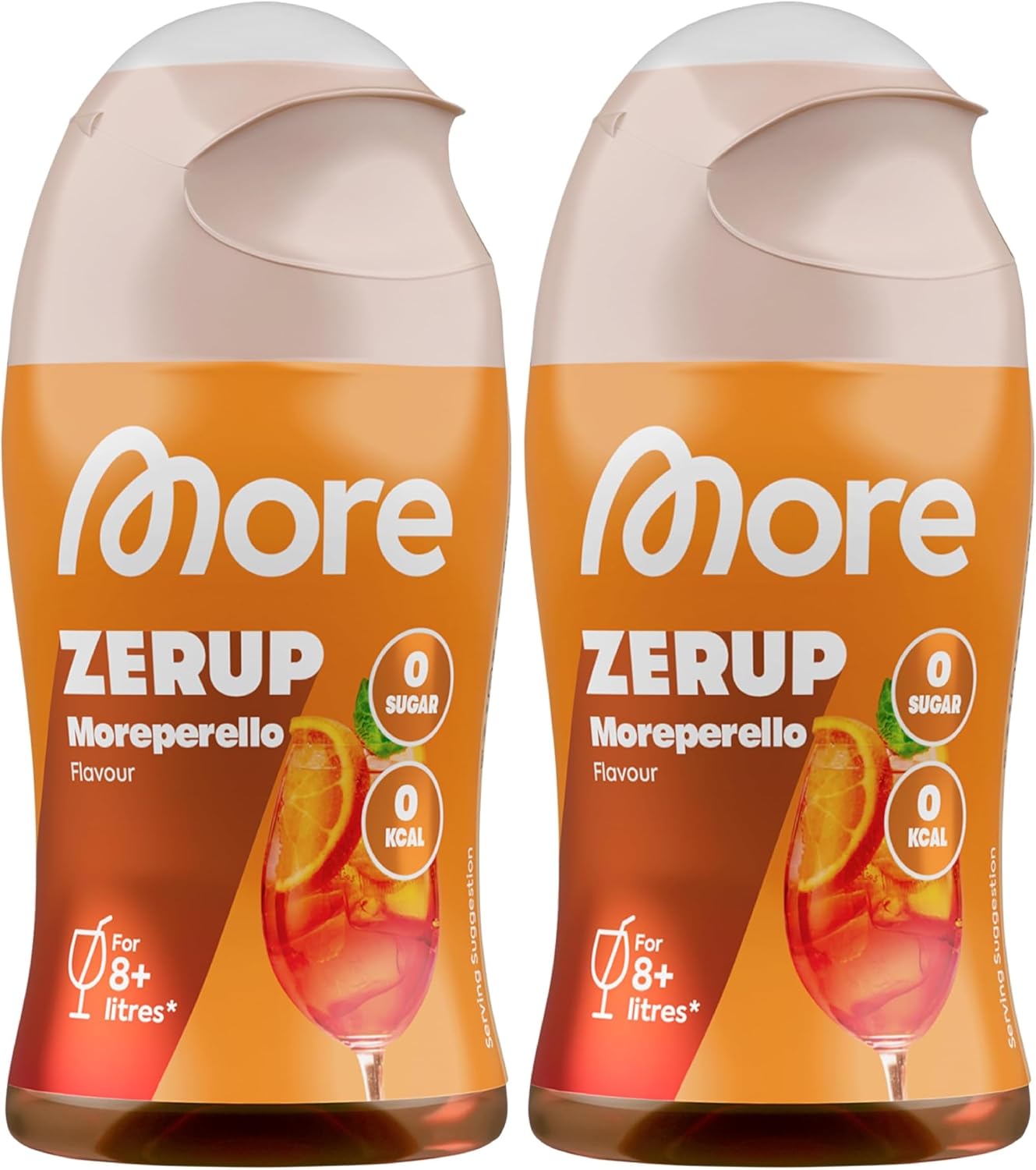 MORE Zerup, Peach Iced Tea, 65 ml, für bis zu 8 l Fertiggetränk, zuckerfreier Sirup mit u.a. echten Fruchtextrakten, vegan, zero Kalorien - made in Germany