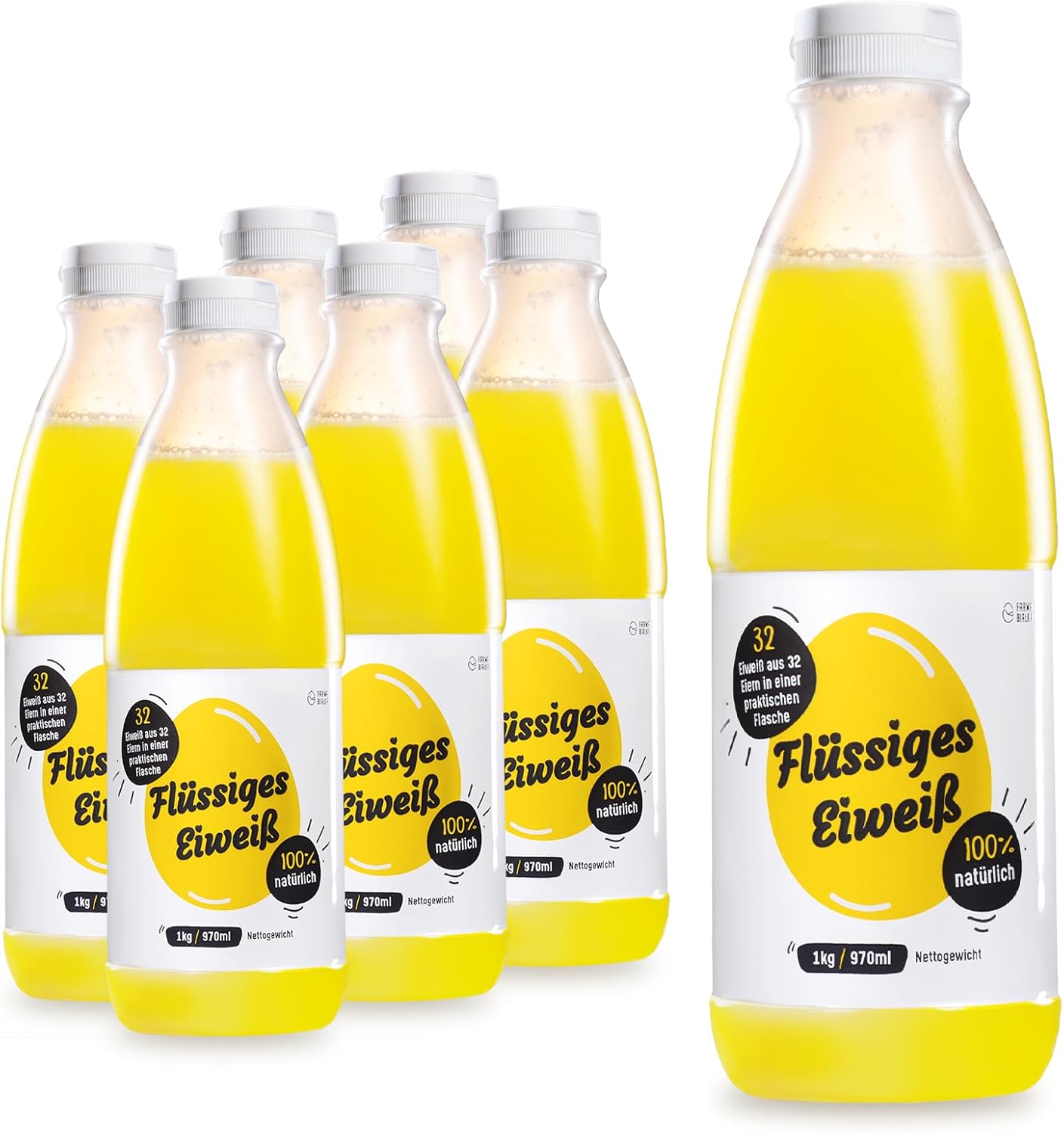 100% Flüssiges eiweiß, Eiklar-flüssig, Hochwertiges Hühnereiweiß für eine eiweißreiche Ernährung (5820ml (6x1kg))