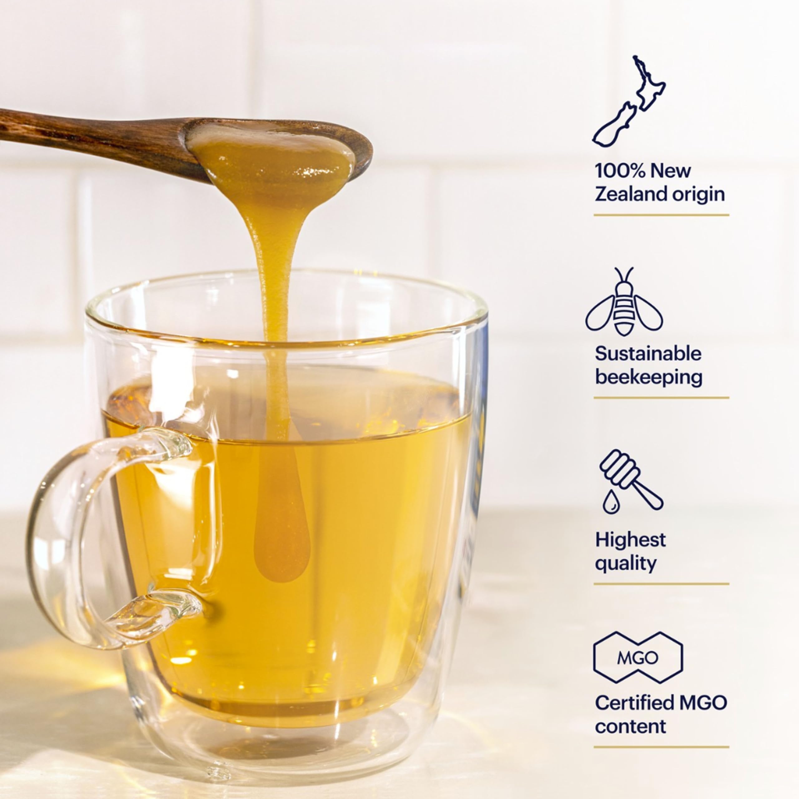 Manuka Health - Manuka Honig MGO 400+ 500g, hergestellt und abgefüllt in Neuseeland mit zertifiziertem Methylglyoxal Gehalt, natürlicher Manuka Honig von der Manukapflanze, 100% Manuka, vegetarisch