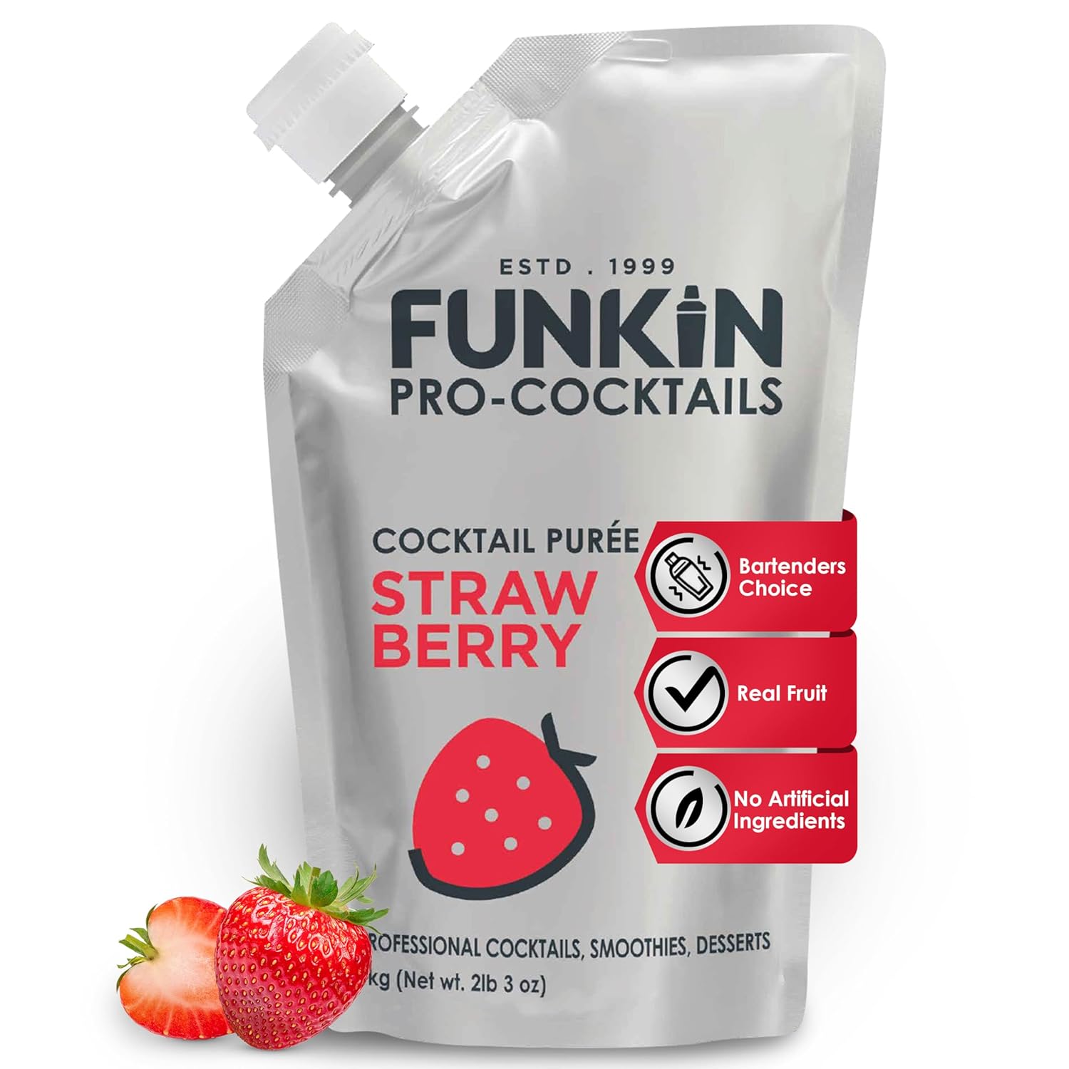 Funkin Fruit Puree | Real Fruit, Simple Ingredient, Natural Mixer for Cocktails, Drinks, Smoothies | Vegan, Non-GMO, Gluten-Free (2.2 lbs) (Passion Fruit)