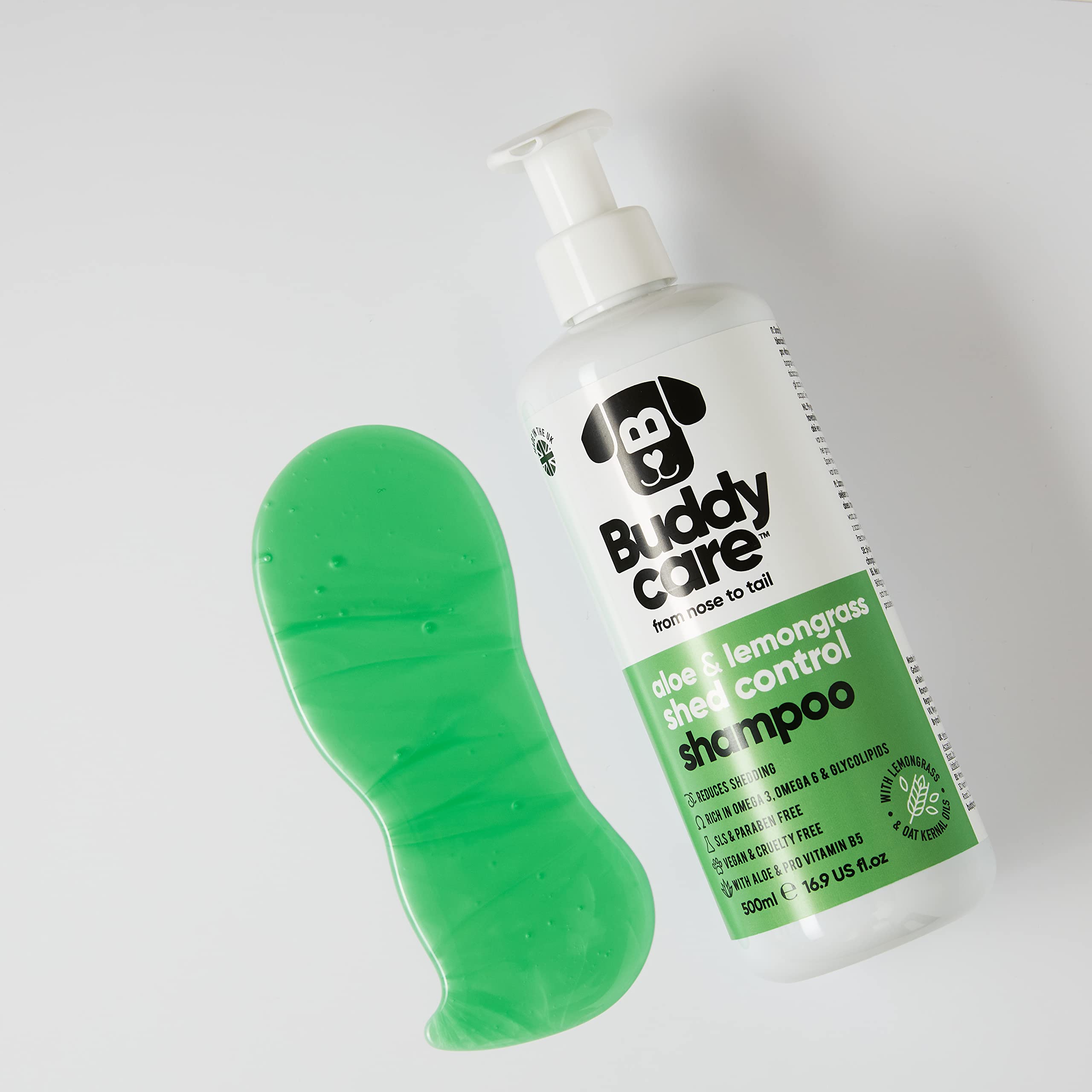 2in1 Hundeshampoo und Conditioner von Buddycare (500ml) - Praktisches Hundeshampoo langhaar und welpen Shampoo Mit Aloe Vera und Pro-Vitamin B5 Rückfettendes Shampoo Für Alle Hunderassen