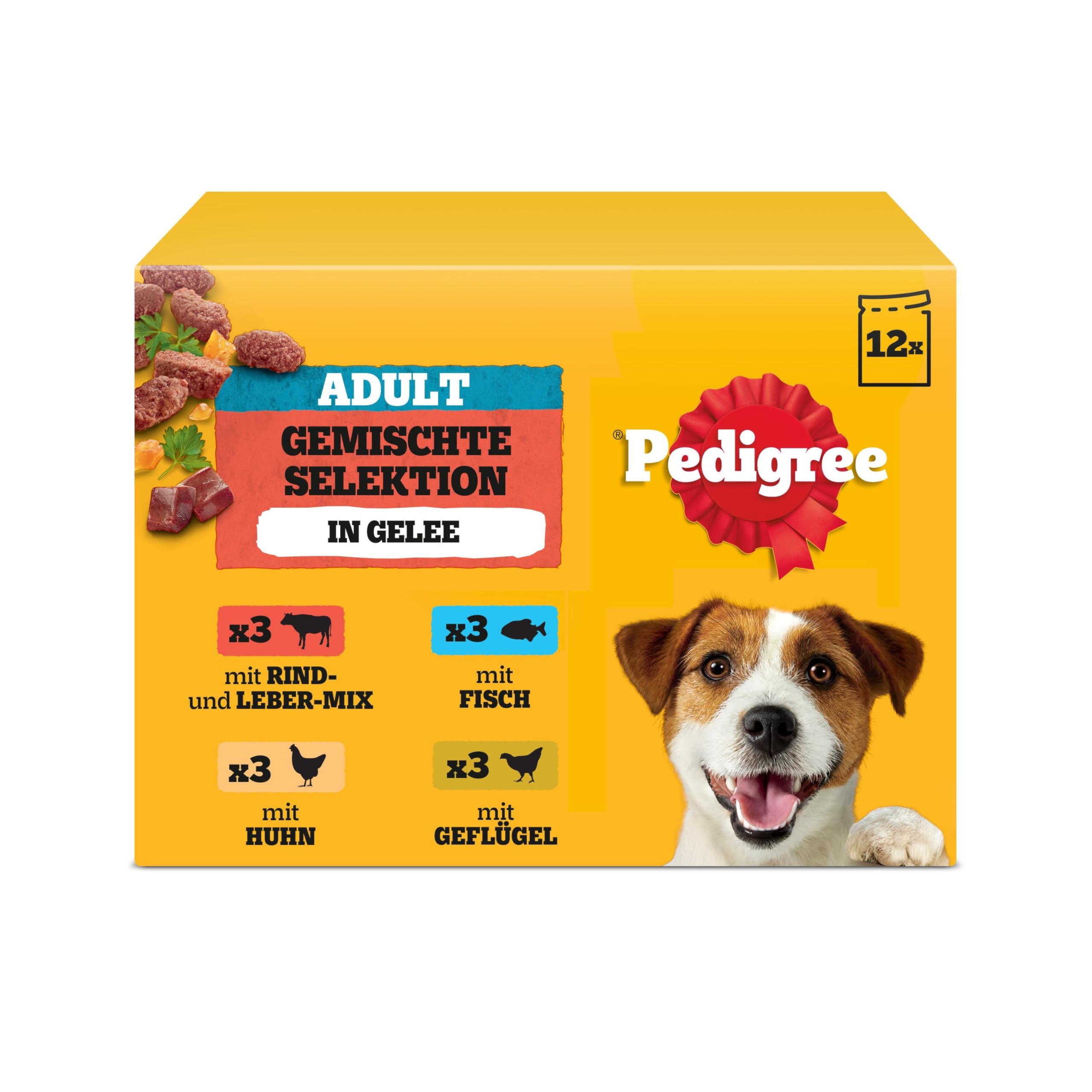 PEDIGREE DOGCARE Hundefutter Portionsbeutel Chunks in Soße Adult 40 x 100g