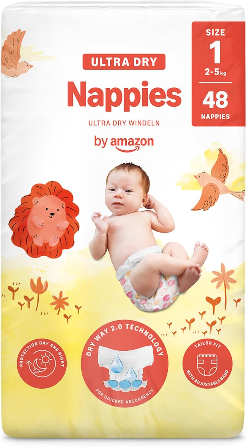 By Amazon Ultra Dry Windeln Größe 5 (10-16 kg) - MONATSBOX, Weiß, 152 Stück (2 Packungen mit 76) (Früher Unter Der Marke Mama Bear, Identisches Produkt)