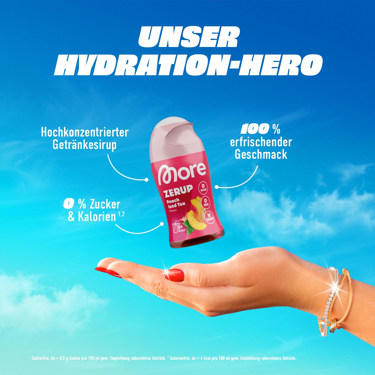 MORE Zerup, mixed 6er Bundle, 6 x 65 ml, verschiedene Sorten, für bis zu 48 l Fertiggetränk, zuckerfreier Sirup mit u.a. echten Fruchtextrakten, vegan, zero Kalorien - made in Germany