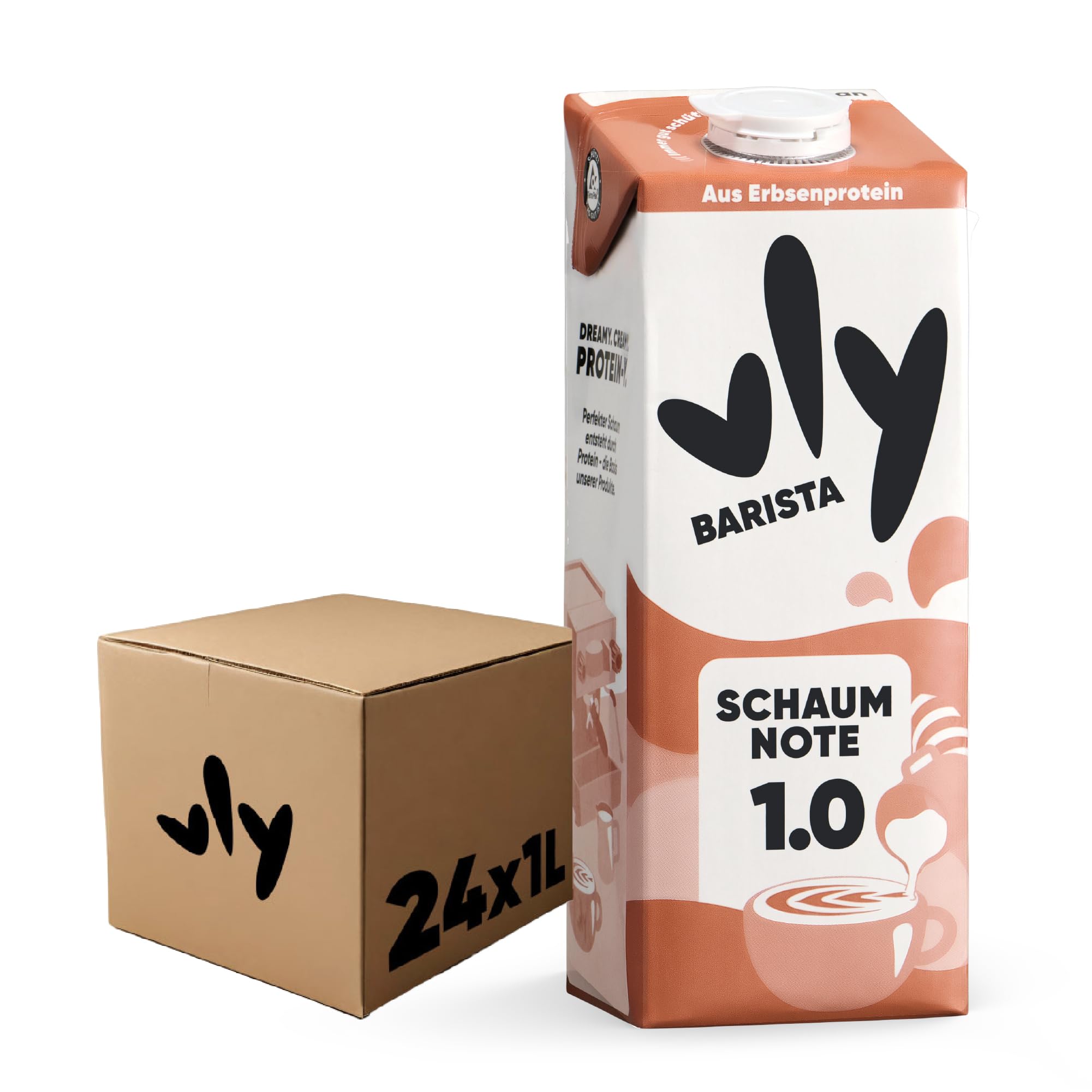 vly BARISTA - Die vegane Milchalternative aus Erbsenprotein | Cremiger Schaum | Reich an Ballaststoffen, Calcium, Vitaminen & Protein | Laktosefrei, Glutenfrei, Zuckerarm, Pflanzlich - 16x1L