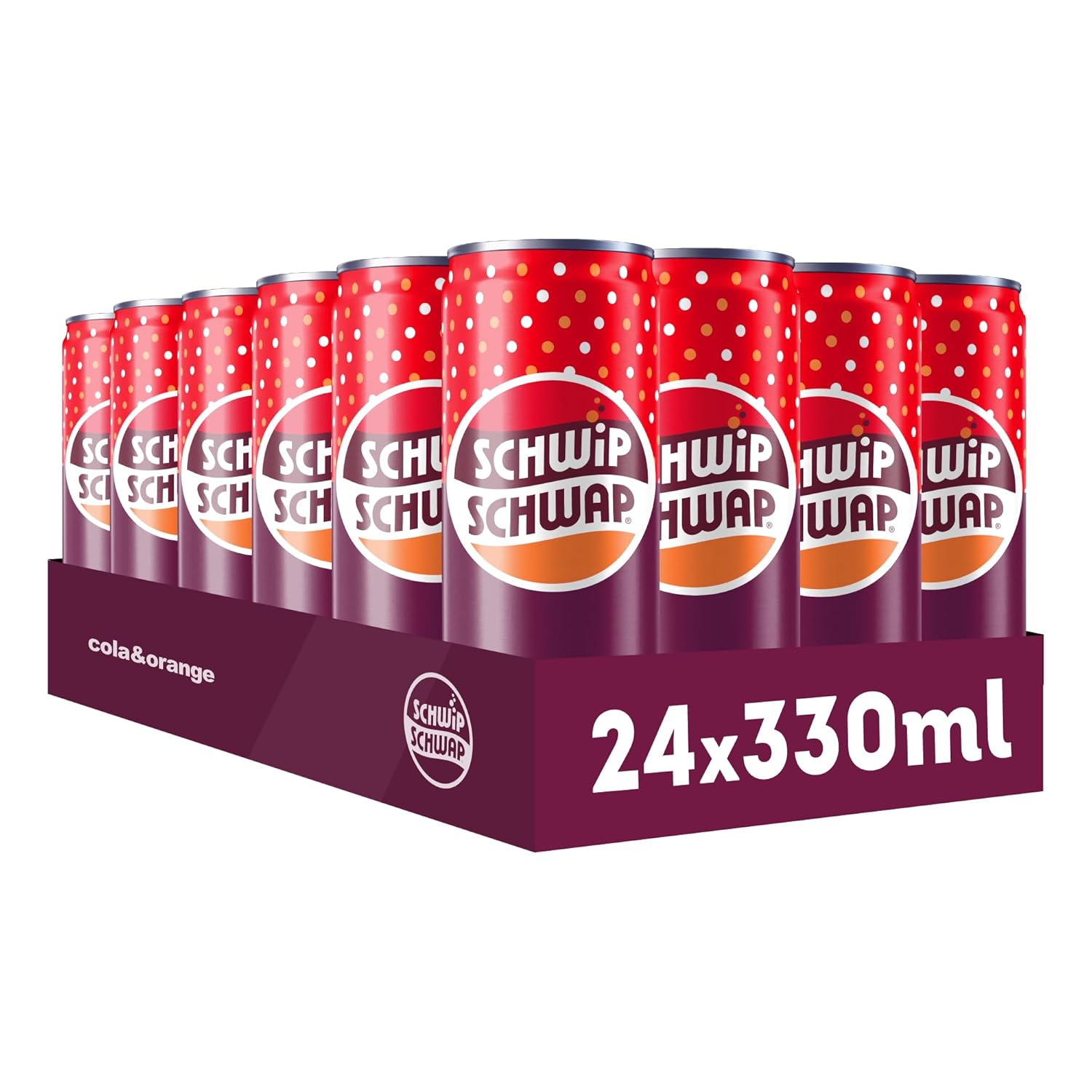 SCHWIPSCHWAP, Das Original – Koffeinhaltiges Cola-Erfrischungsgetränk mit Orange, EINWEG Dose (24 x 0.33 l)