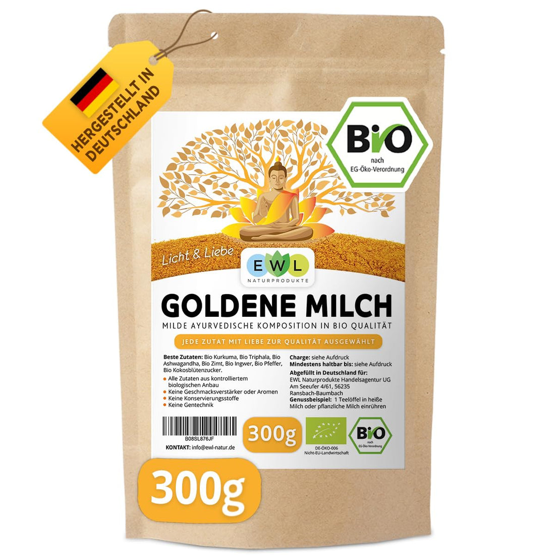 Bio Kurkuma Pulver I Kurkuma Pulver Bio I Kurkumapulver aus kontrolliert biologischem Anbau I Abgefüllt und kontrolliert bei uns in Deutschland 1kg Curcuma Pulver