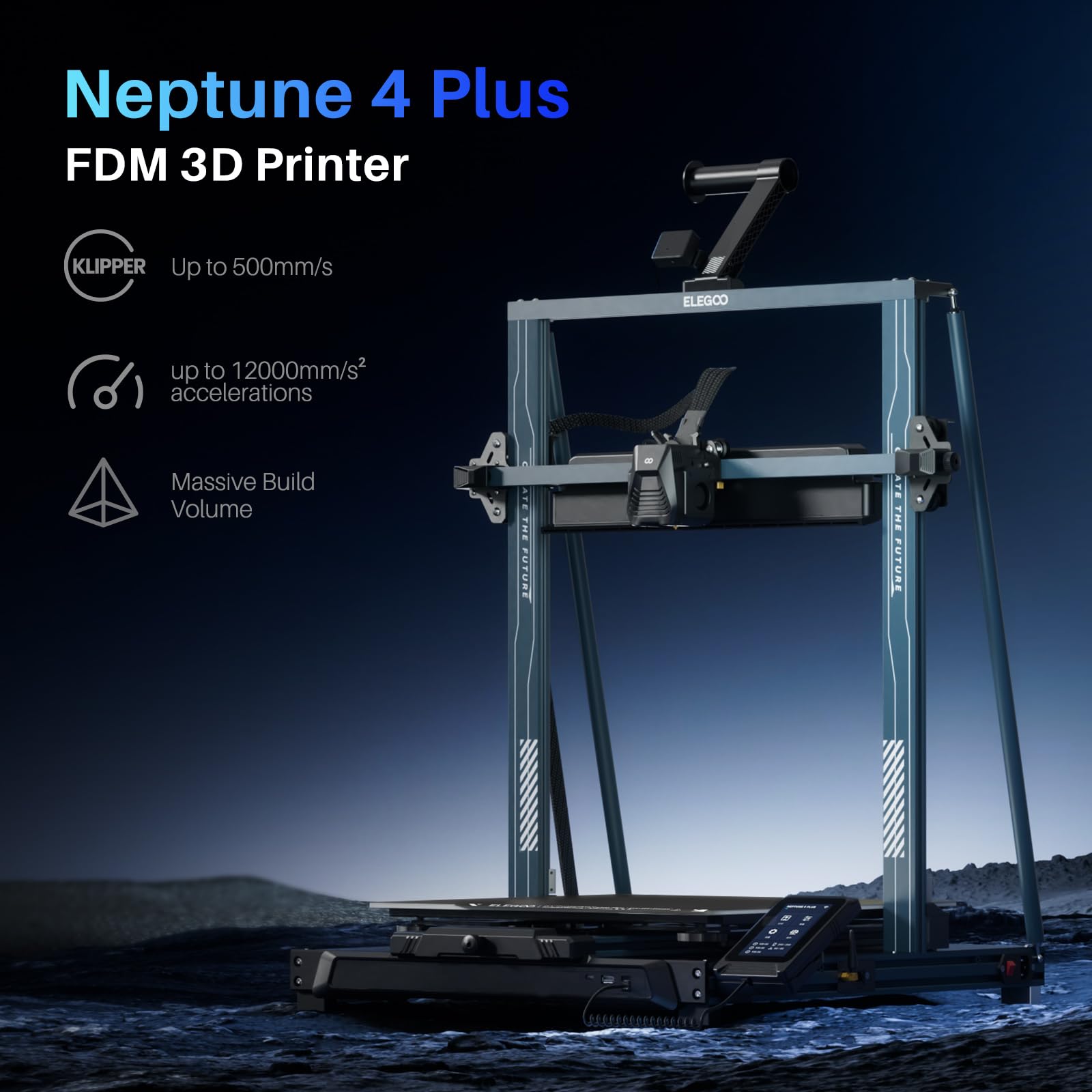 ELEGOO Centauri Carbon 3D Printer, CoreXY 500mm/s High Speed Printing with Auto Calibration, 320°C Nozzle and Built-in Camera, Ready to Print Out of the Box, 256x256x256mm Printing Size