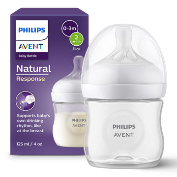 Philips Avent Natural Response Babyflasche mit 260 ml mit Saugern für mittleren Nahrungsfluss (Durchflussrate 3), 3er-Pack, SCY903/03