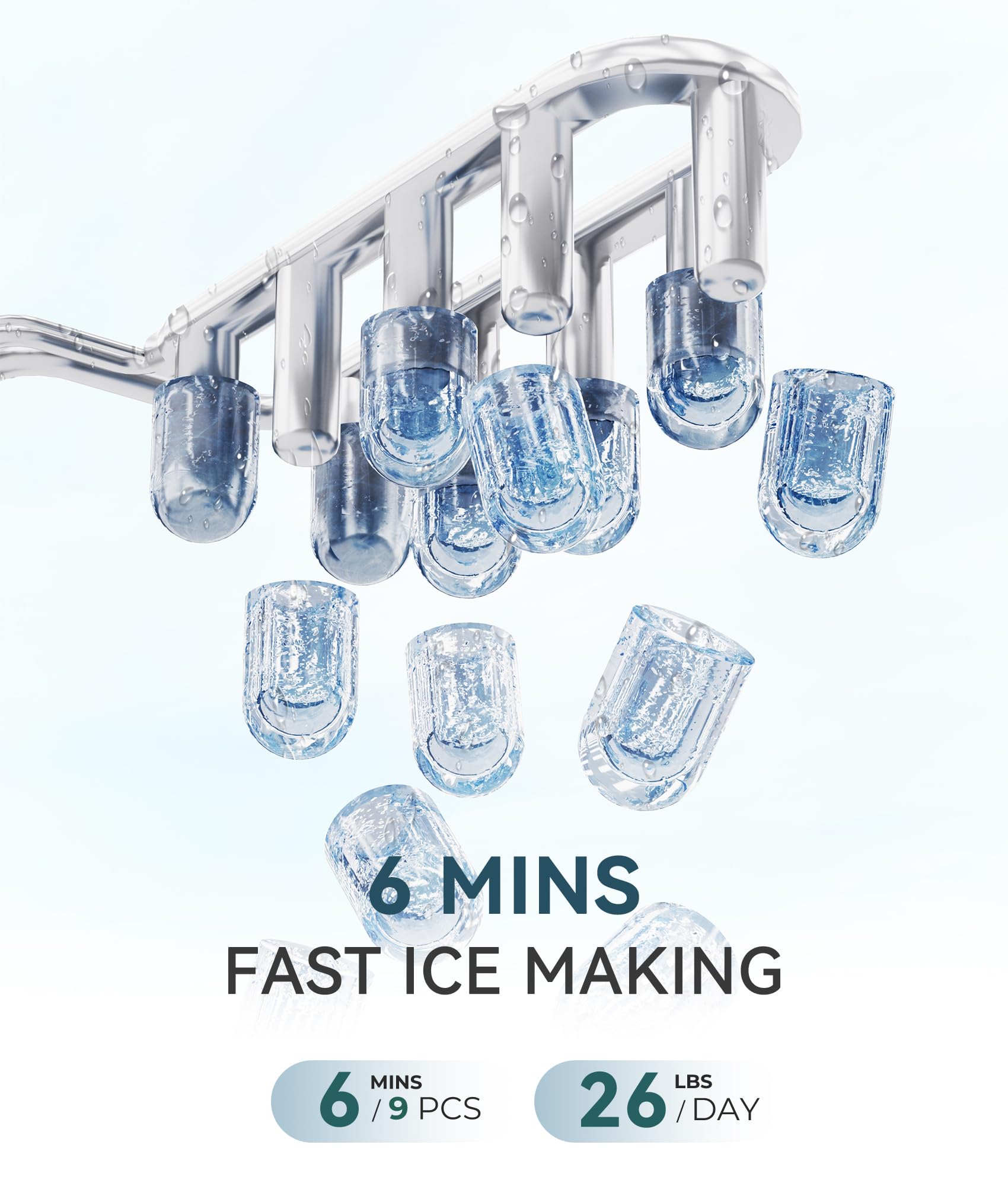 ecozy 2.1" Clear Ice Ball Maker Countertop with CrystalFlux Technology, Minimal Footprint Sphere Ice Maker with 8H Timer, 1 pc in 30 Mins, 48 pcs/Day, Self-Cleaning for Home Bar Whiskey & Bourbon